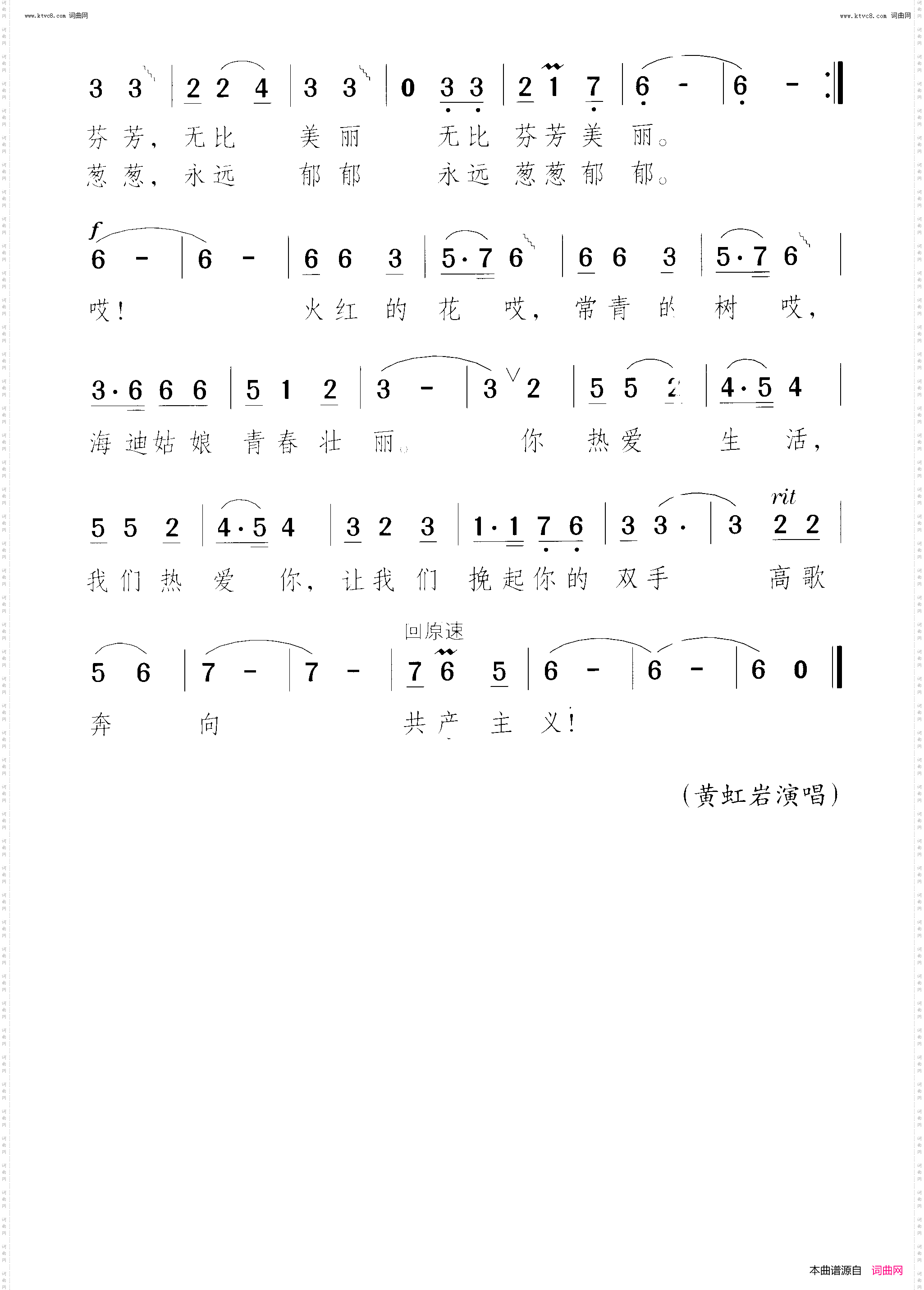 火红的花常青的树_献给张海迪的歌