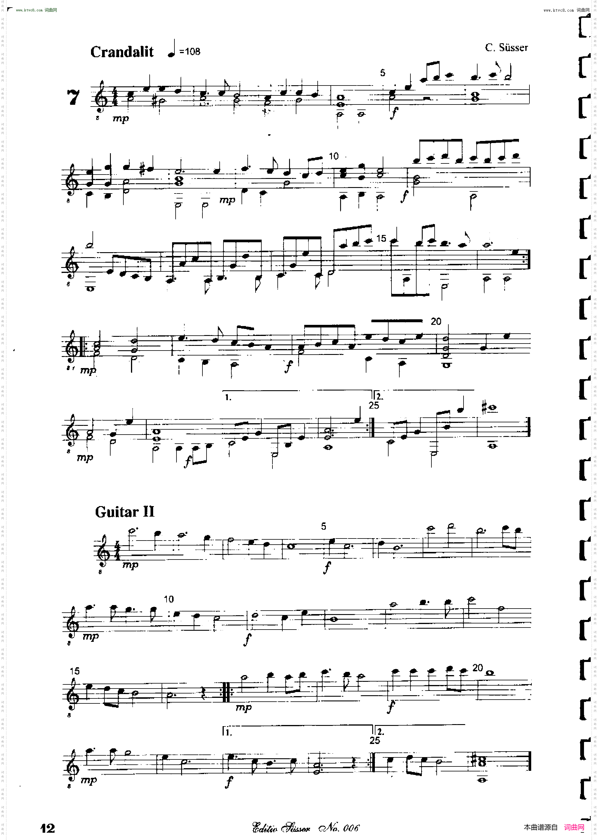 Classical guitar－Susser Ctibor_No 6, Fantazie ze sveta mineralu