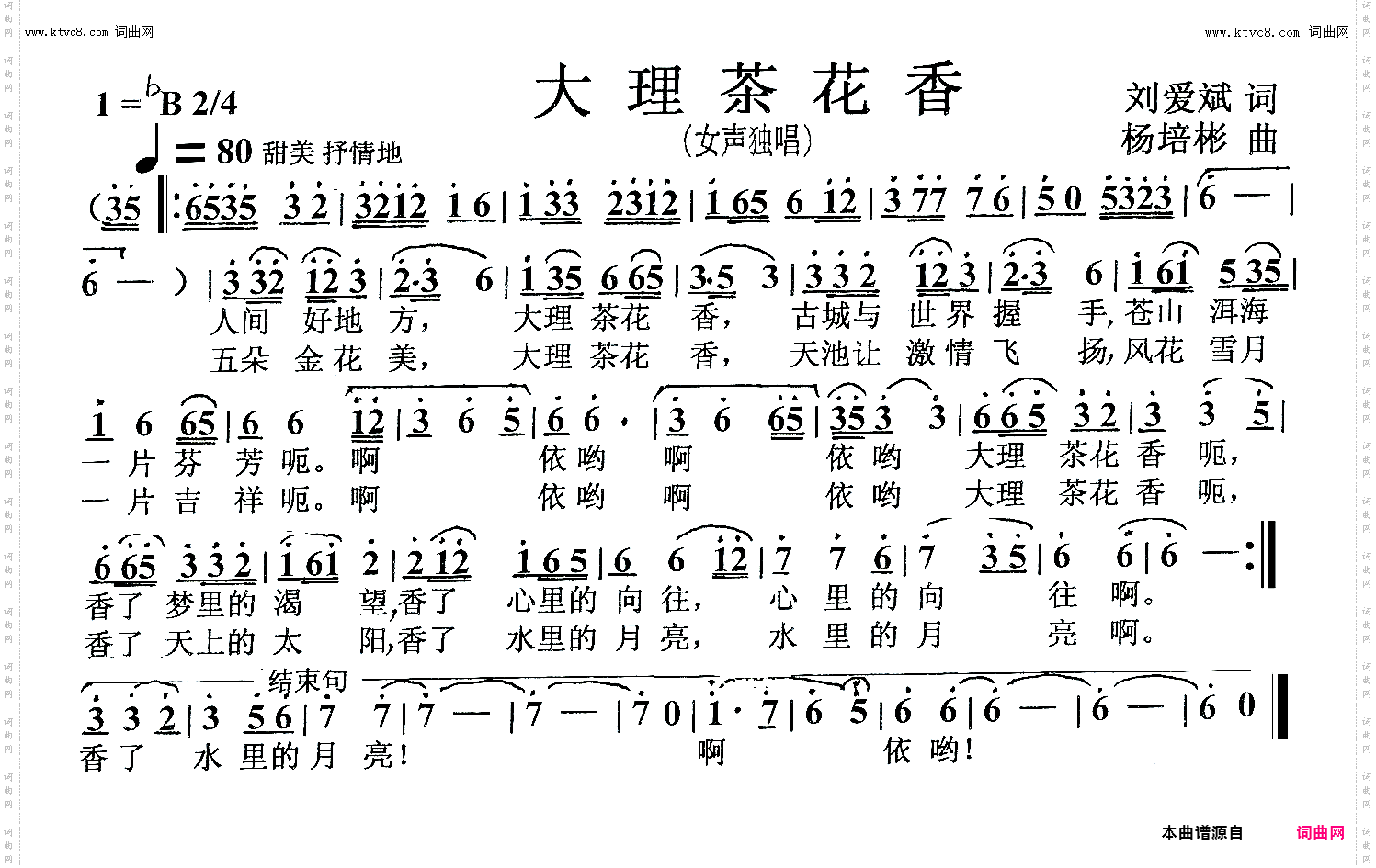 大理茶花香_女声独唱