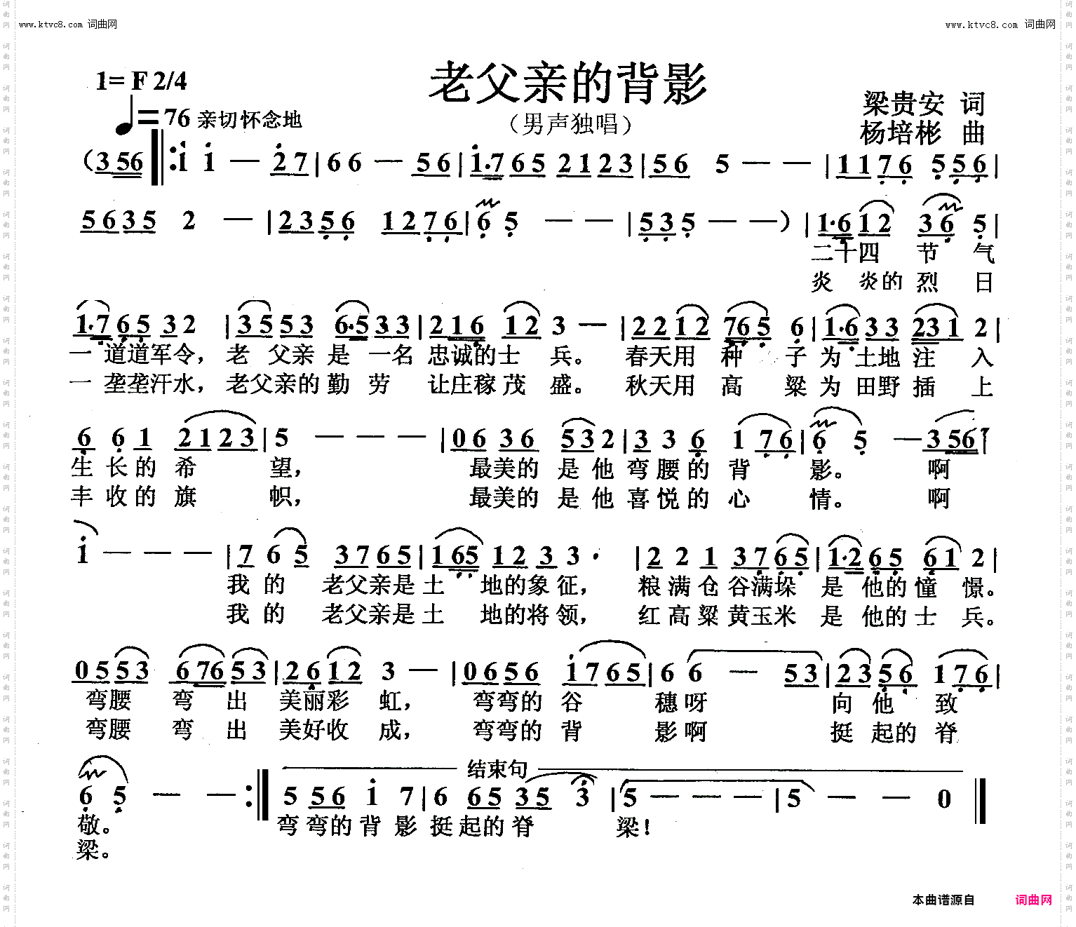 老父亲的背影_男声独唱