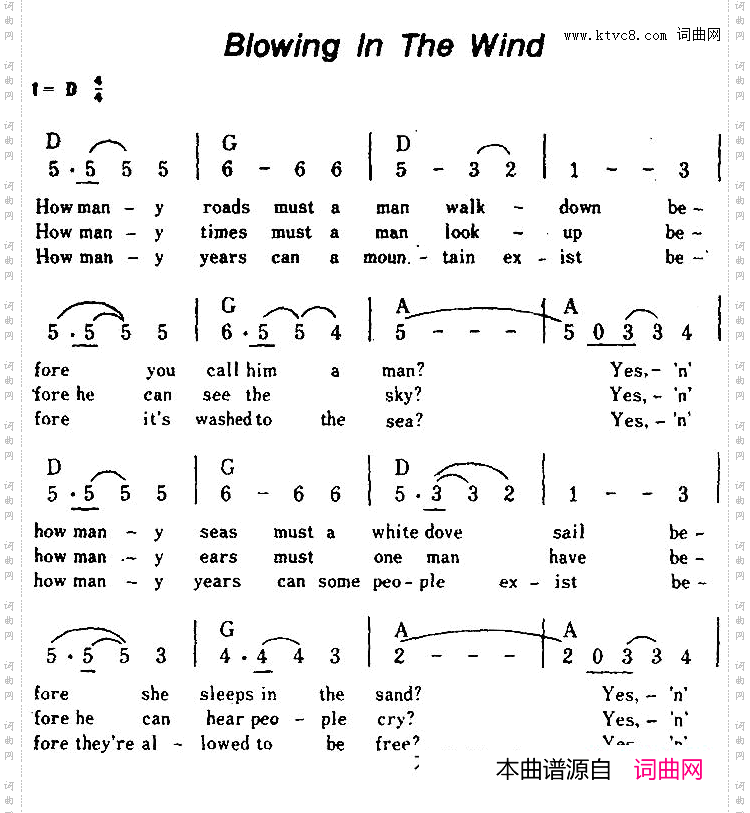 [美]BlowingInTheWind答案在风中_[美]Blowing In The Wind答案在风中