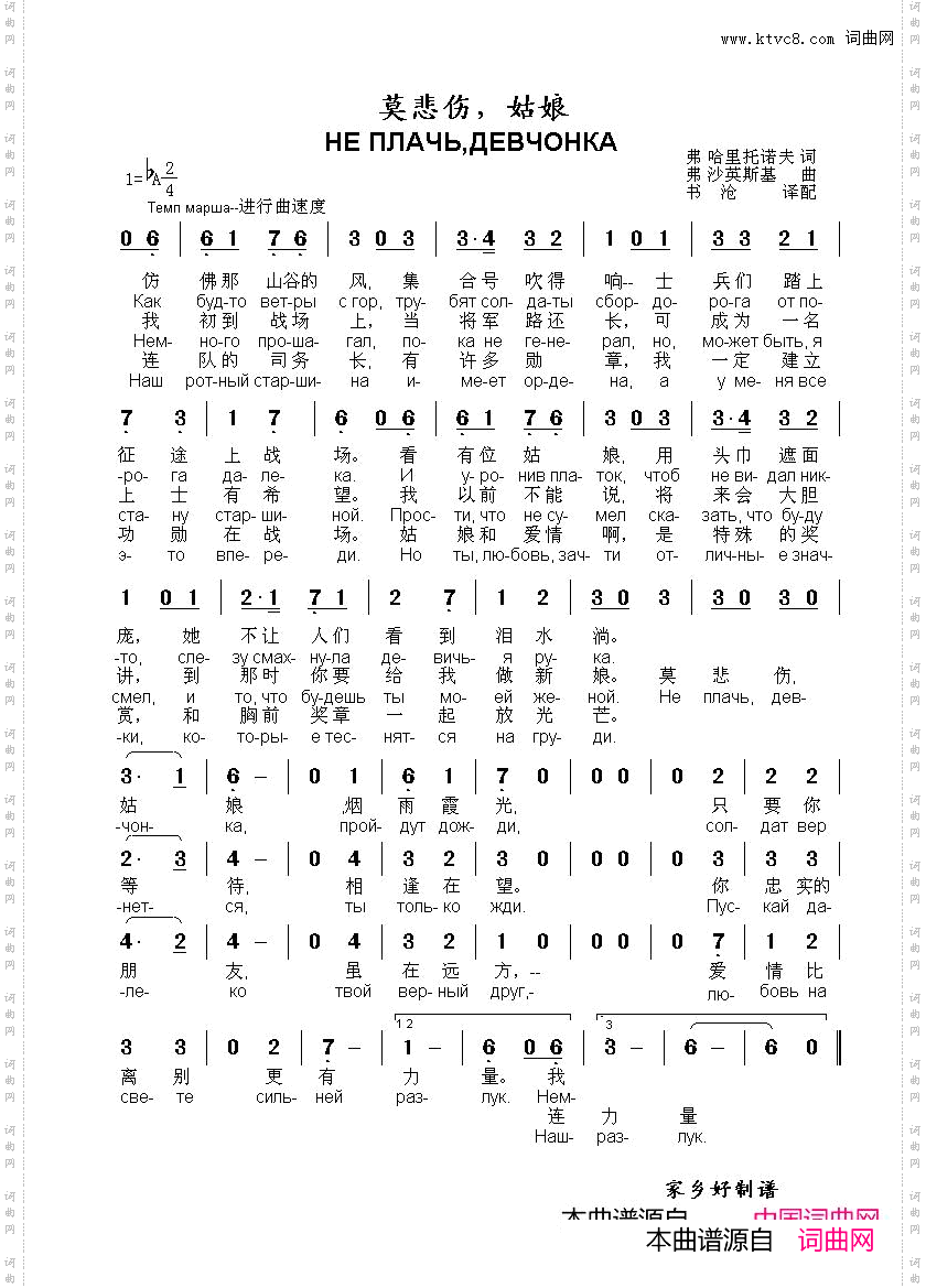 莫悲伤，姑娘НЕПЛАЧЬДЕВЧОНКА