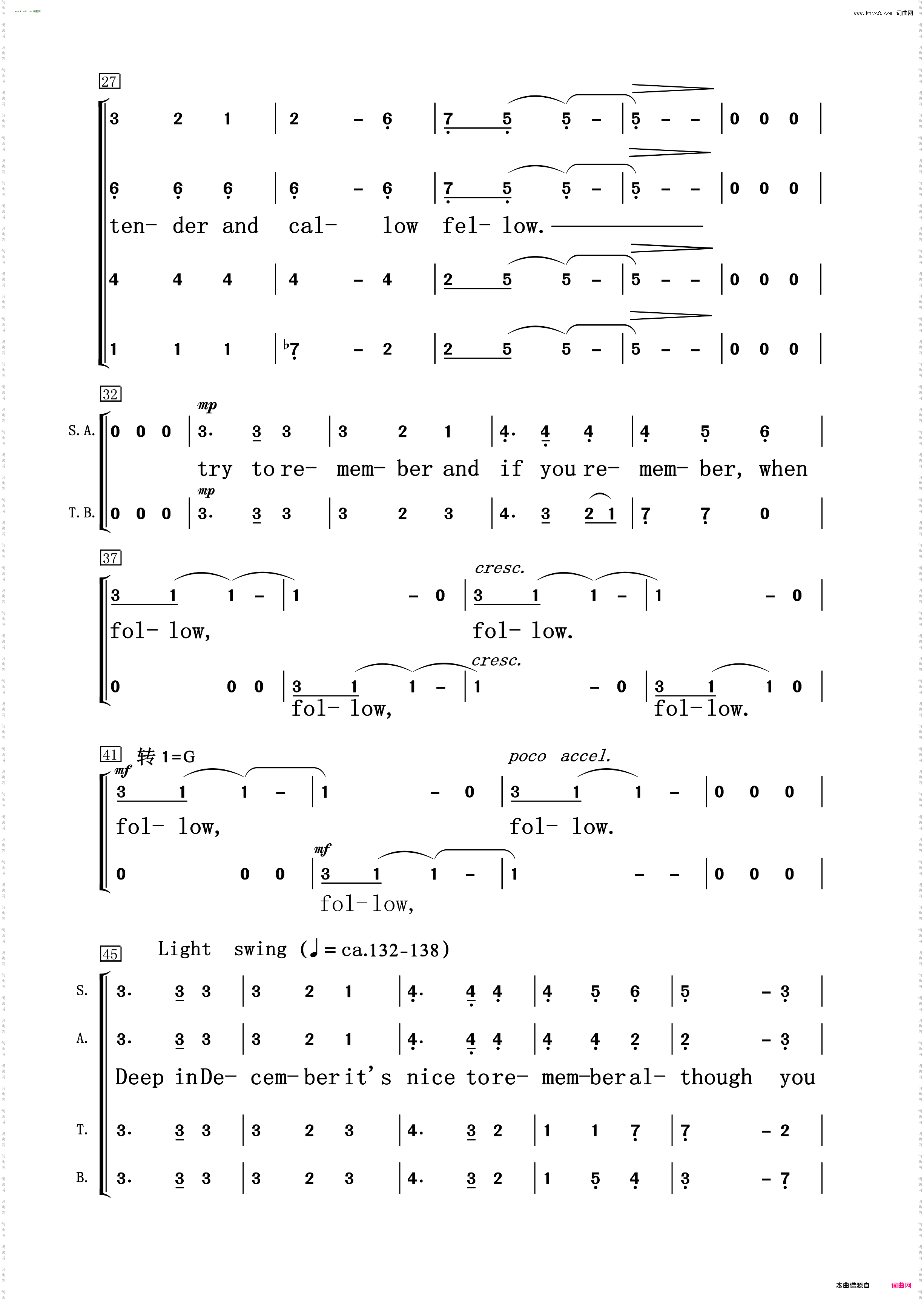 try to remember_混声合唱简谱