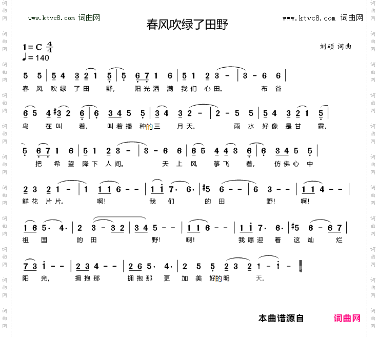 春风吹绿了田野_祖国的春光，灿烂的春光