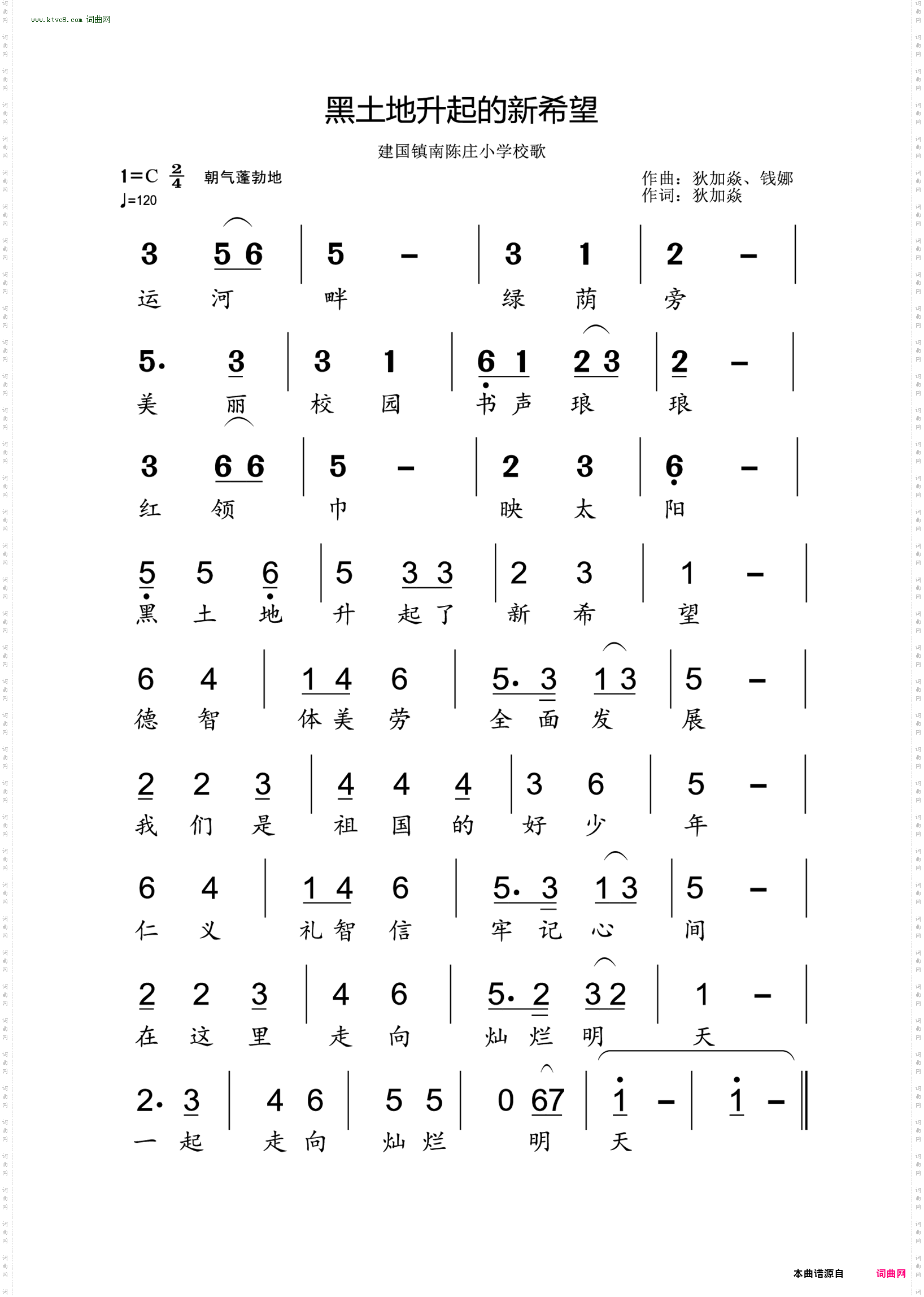 黑土地升起的新希望_建国镇南陈庄小学校歌