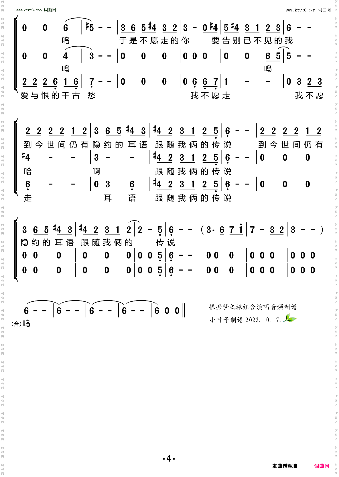 滚滚红尘_合唱谱