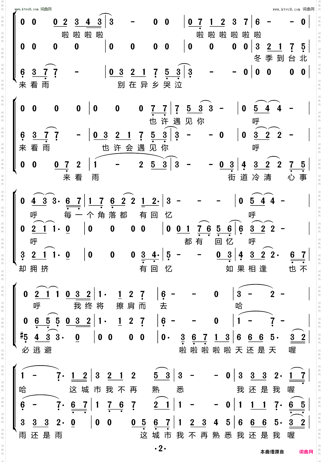 冬季到台北来看雨