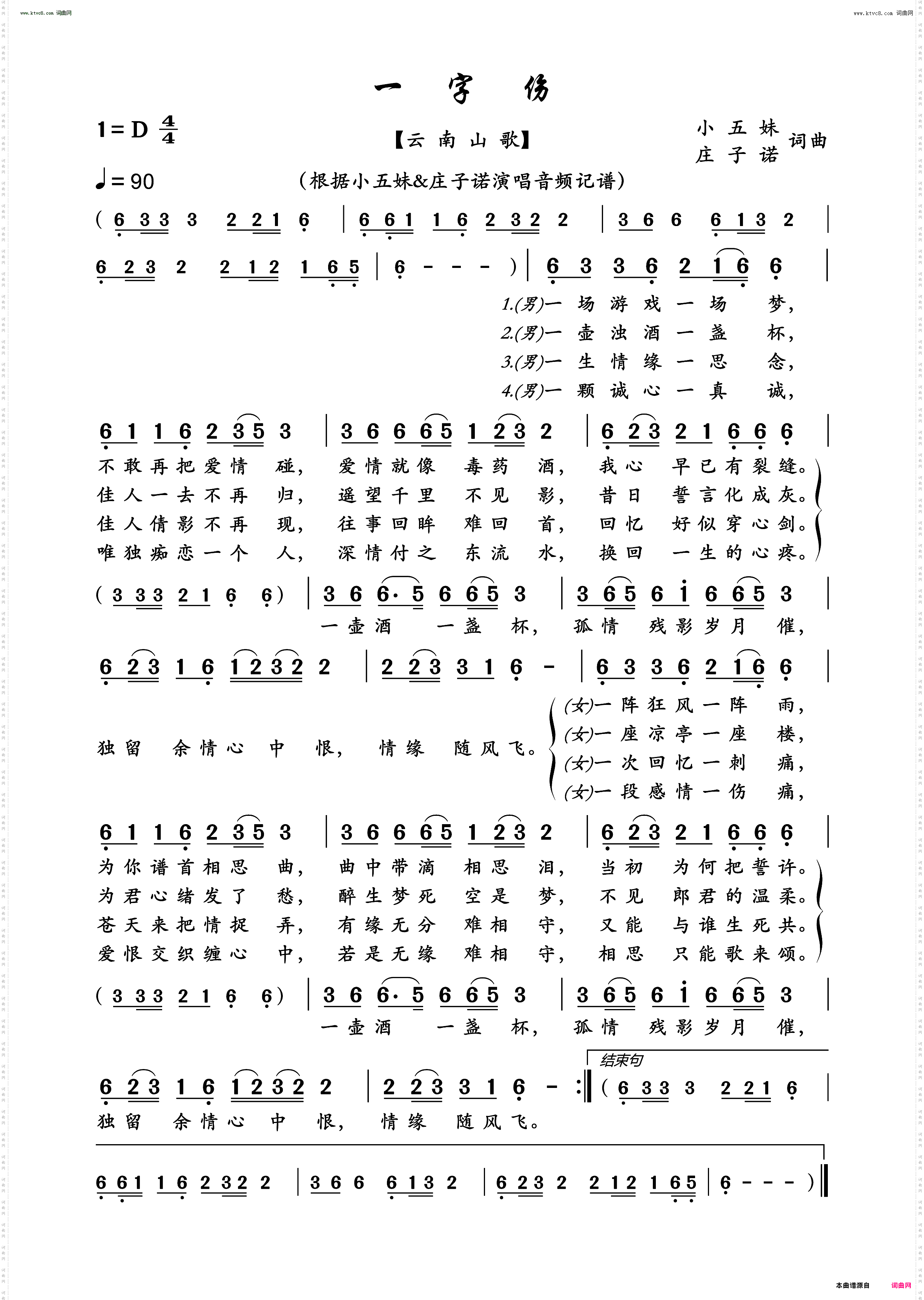一字伤