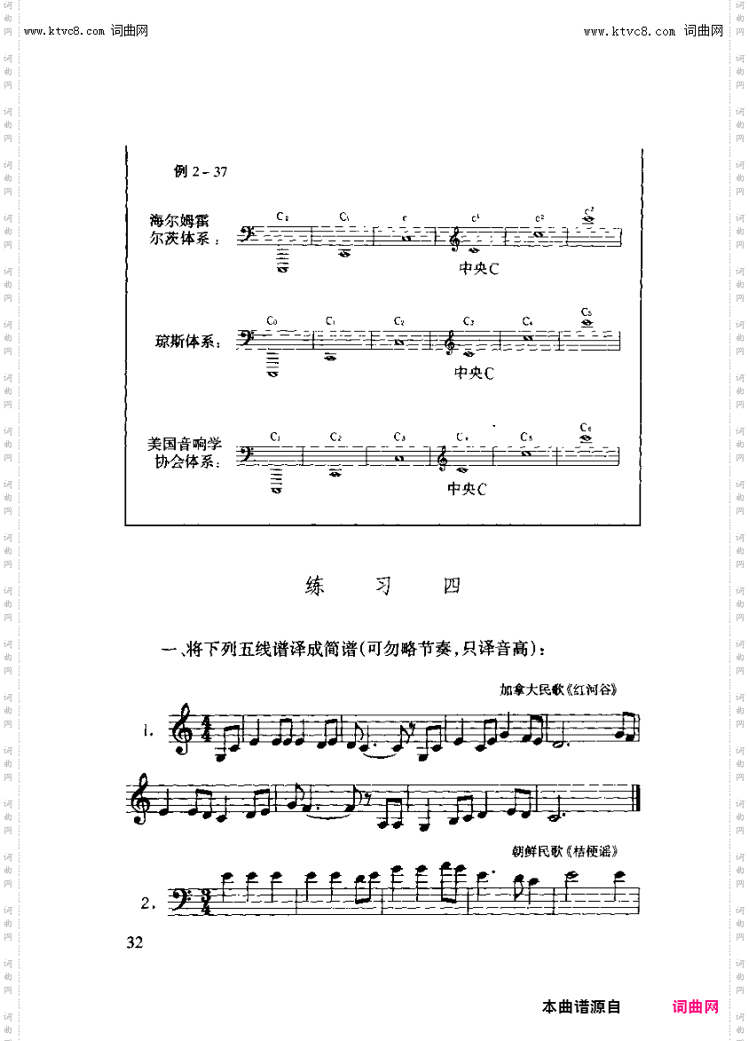 其他曲谱_第二章简谱和五线谱记录音高的方式第32页