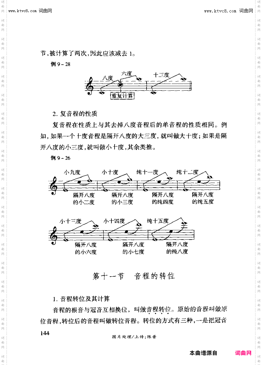 其他曲谱_第九章音程之第十一节第144页、音程的转位续