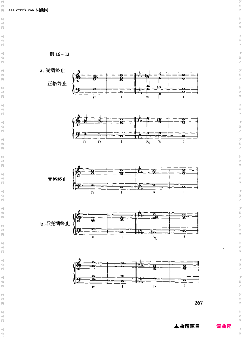 其他曲谱_第十六章正副三和弦及属七合弦第三节第267页和弦的调式