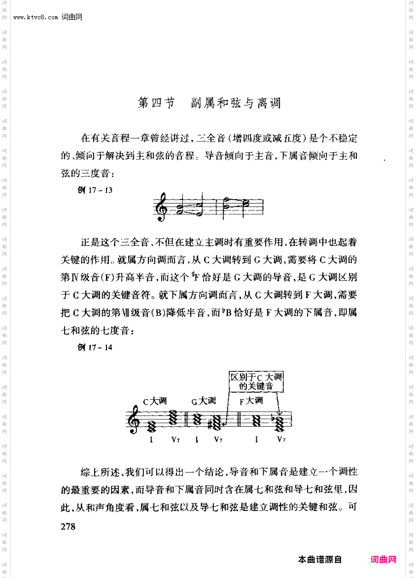 其他曲谱_第17章转调第278页第4节附属和弦与离调
