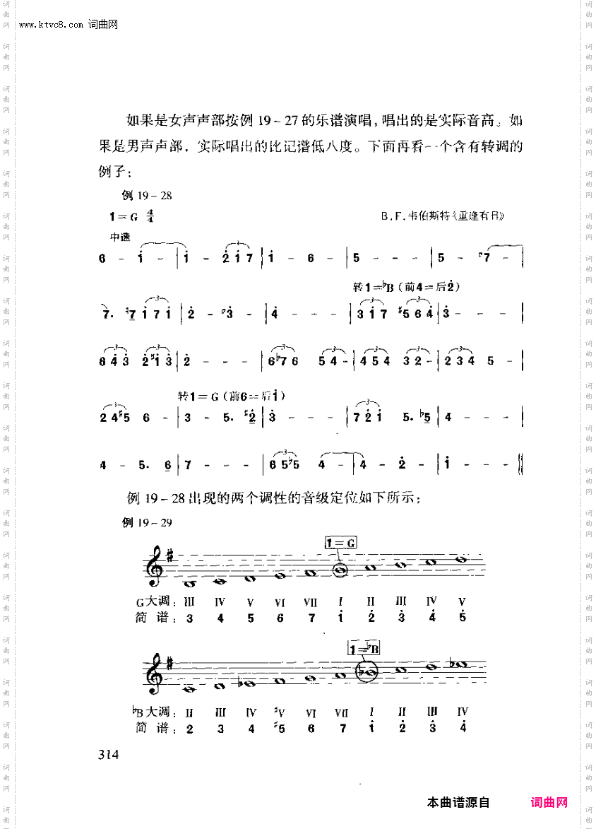 其他曲谱_第19章五线谱和简谱的互译第3节简谱译五线谱第314页