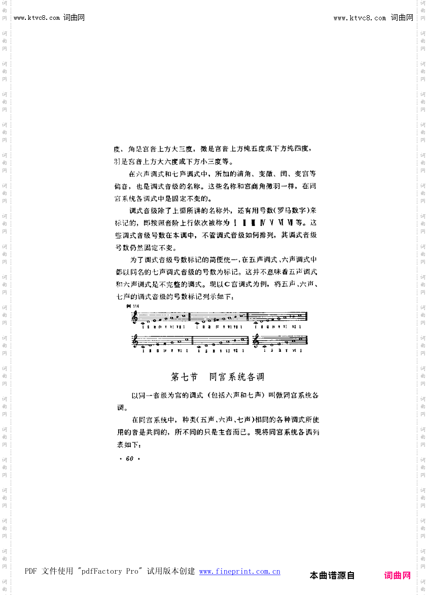 其他曲谱_第5章-第60页-第7节；同宫系统各调