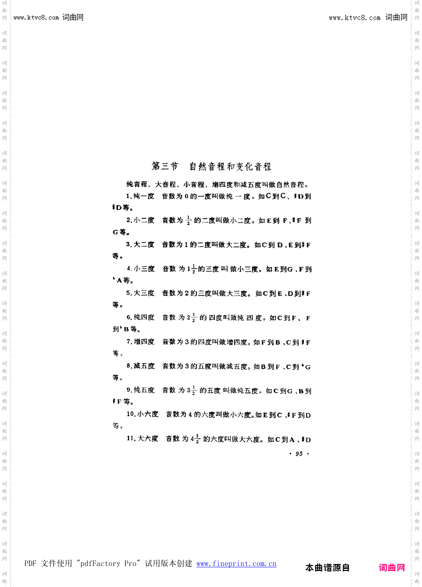 其他曲谱_第7章-音程第95页第3节；自然音程和变化音程