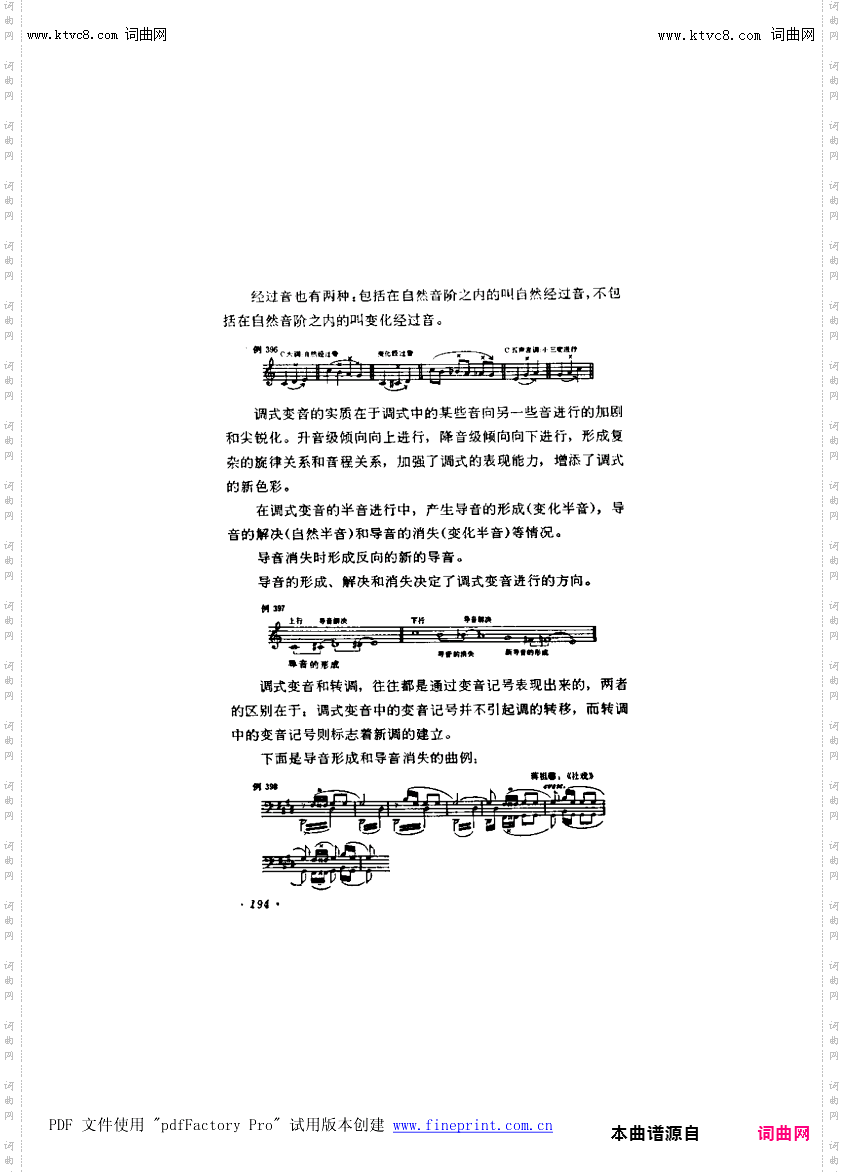 其他曲谱_第12章-调式半音与半音阶，第1节第194页-调式变音