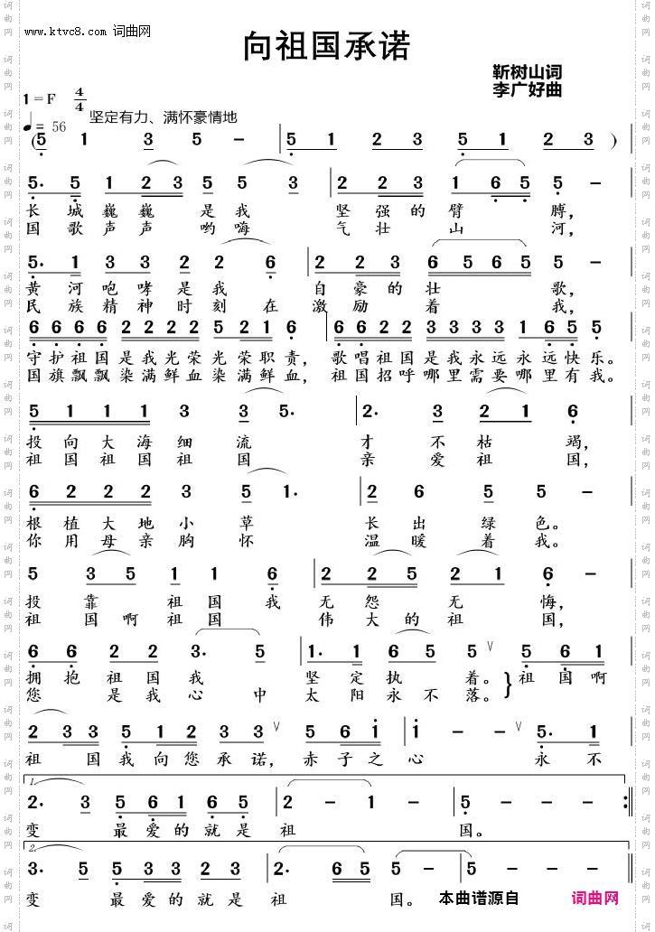 向祖国承诺