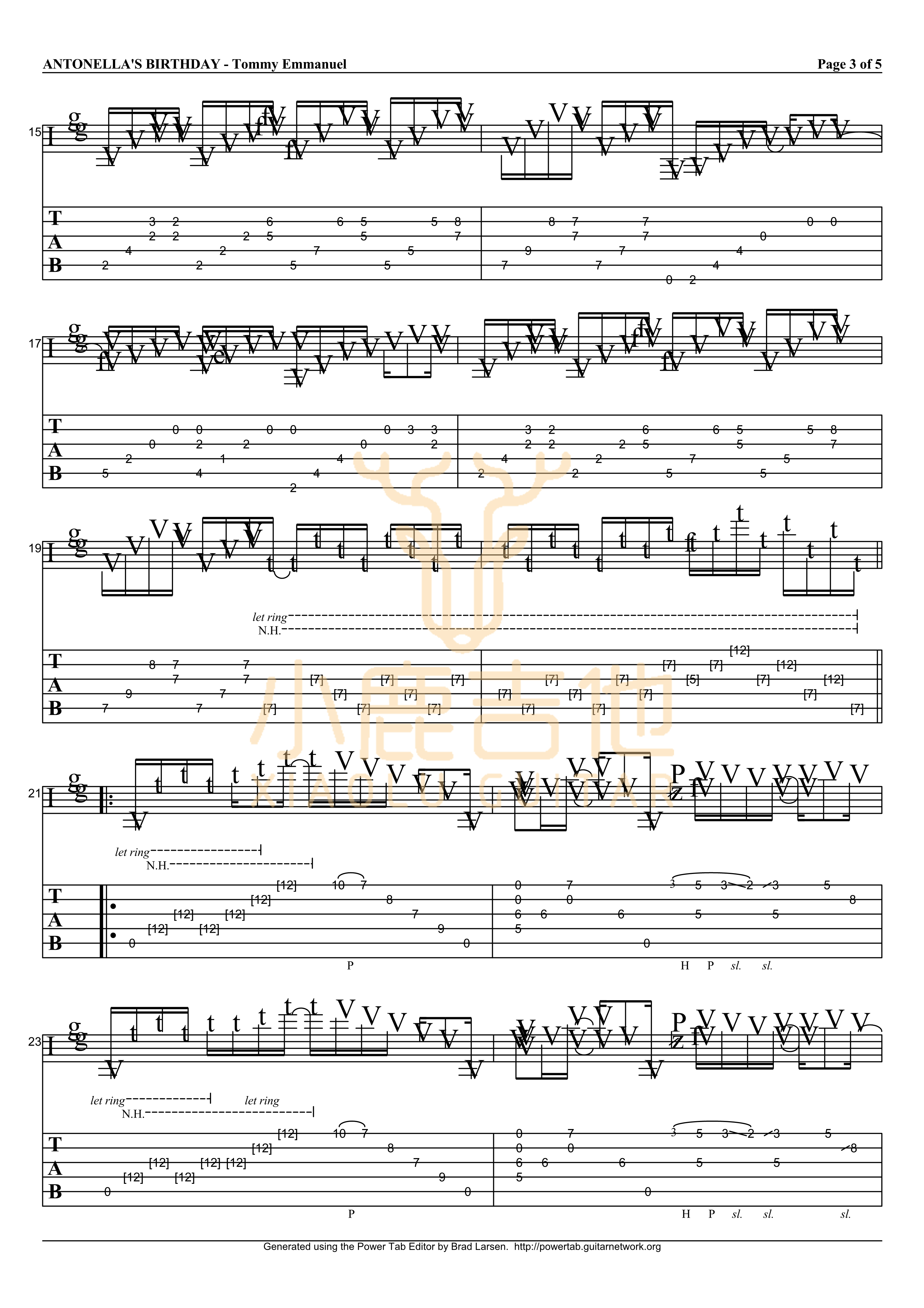 Tommy_Emmanuel_-_Antonellas_Birthday拇指弹拨吉他六线谱_小鹿吉他制谱
