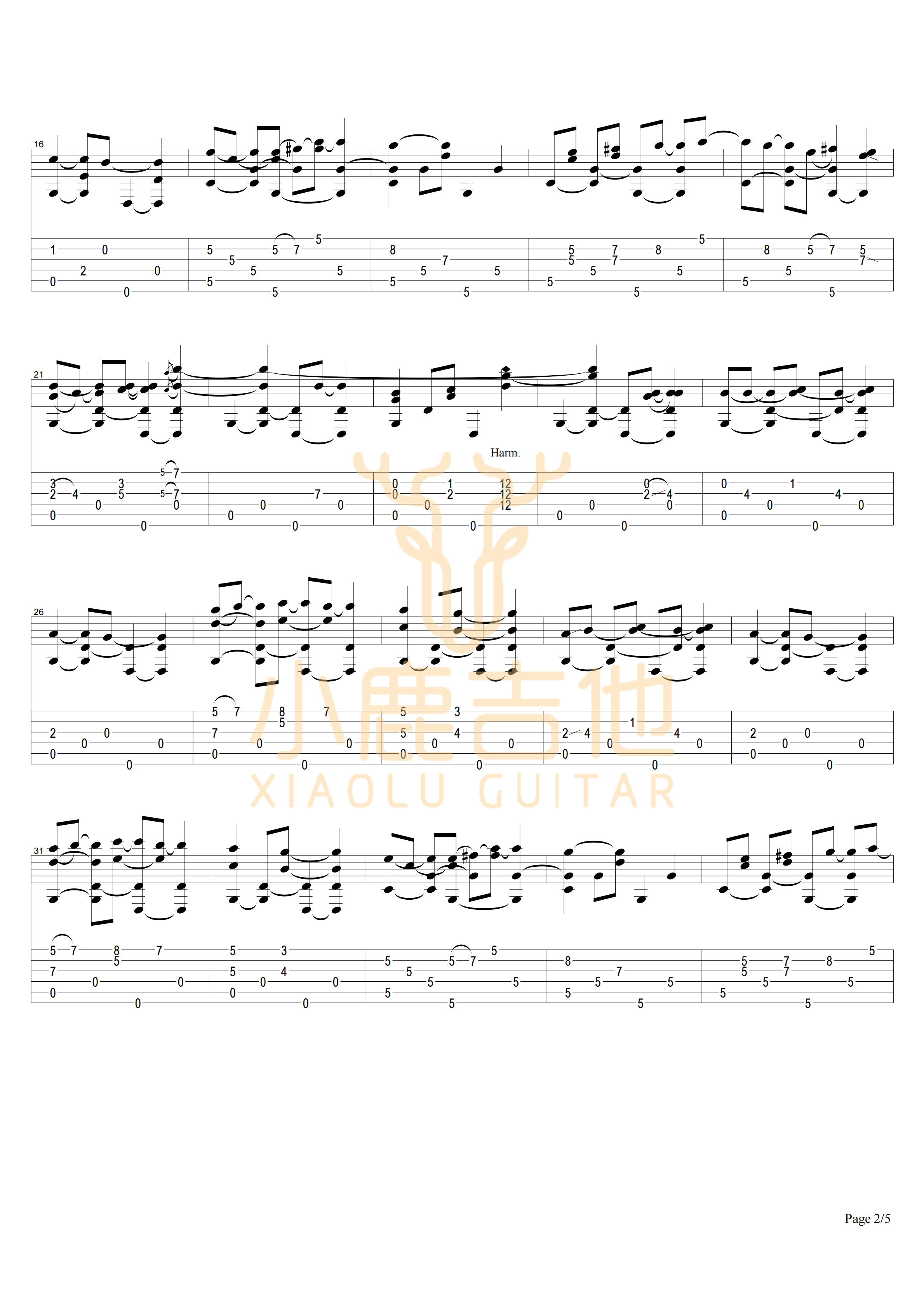 Tommy_Emmanuel_-_COWBOYS_DREAM拇指弹拨吉他六线谱_小鹿吉他制谱