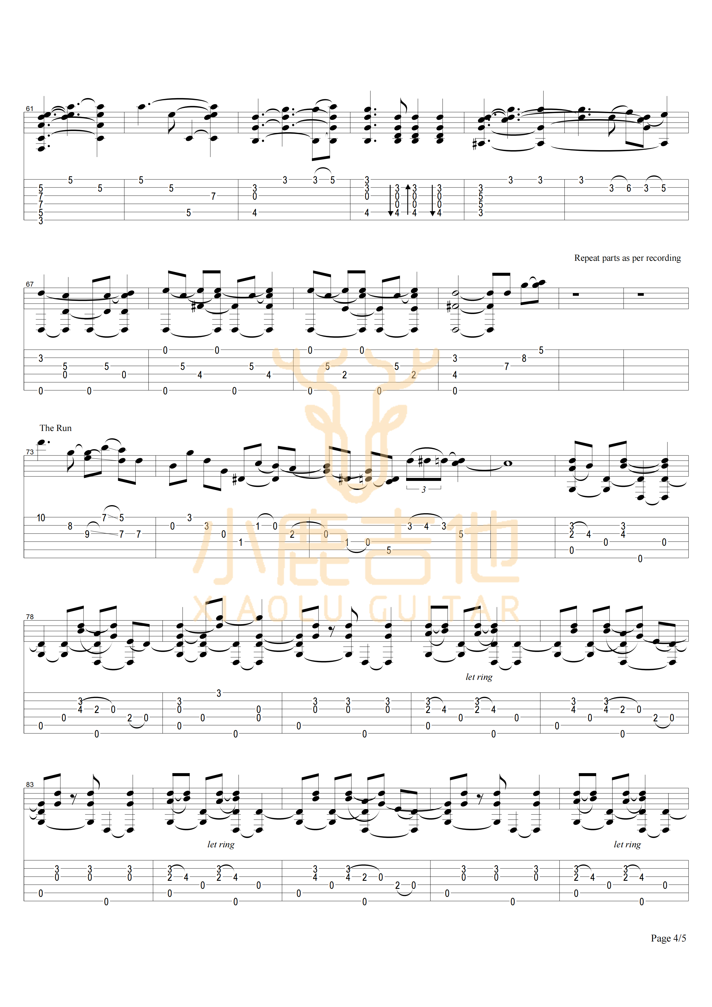 Tommy_Emmanuel_-_COWBOYS_DREAM拇指弹拨吉他六线谱_小鹿吉他制谱