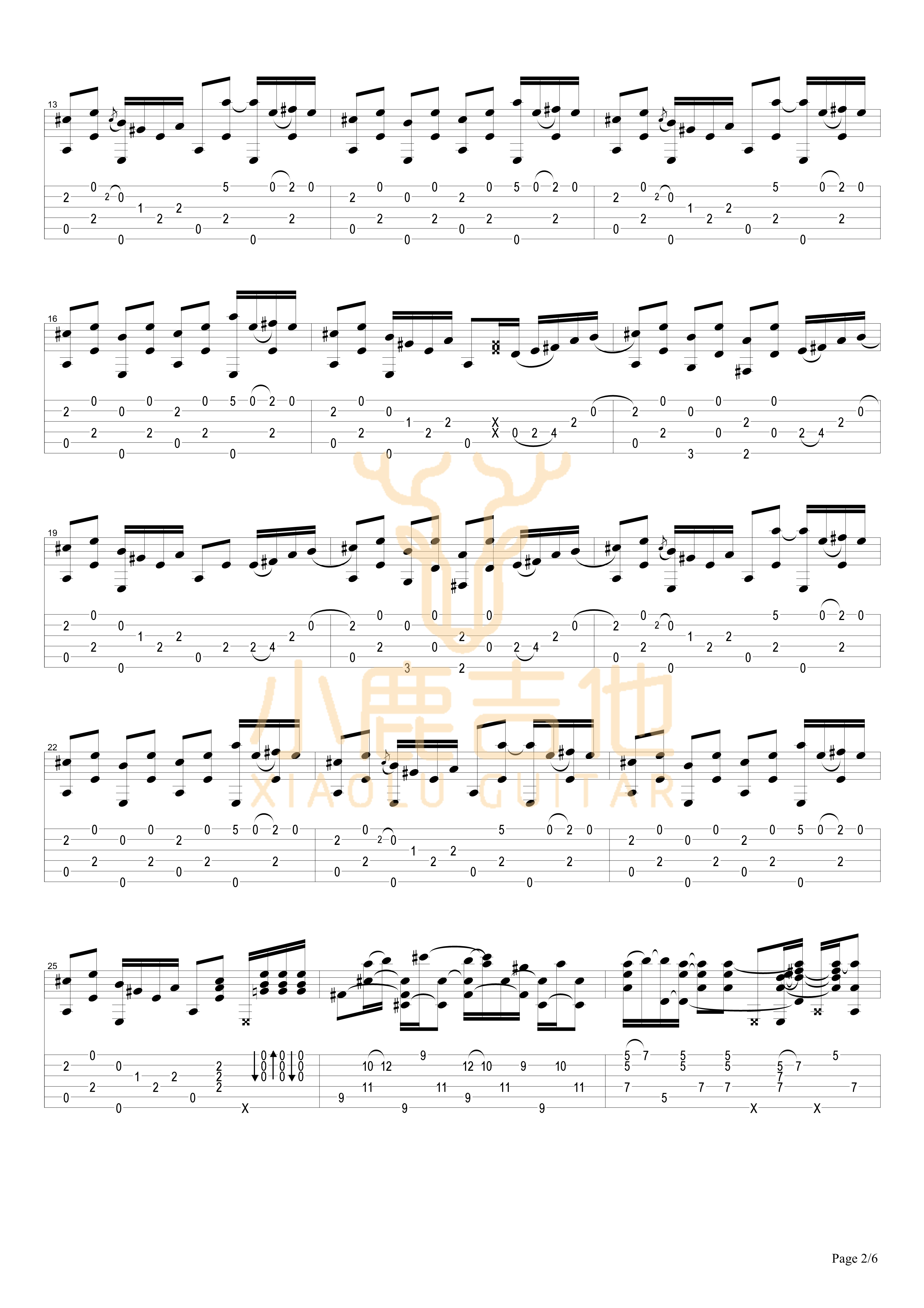 Tommy_Emmanuel_-_Chets_Ramble拇指弹拨吉他六线谱_小鹿吉他制谱