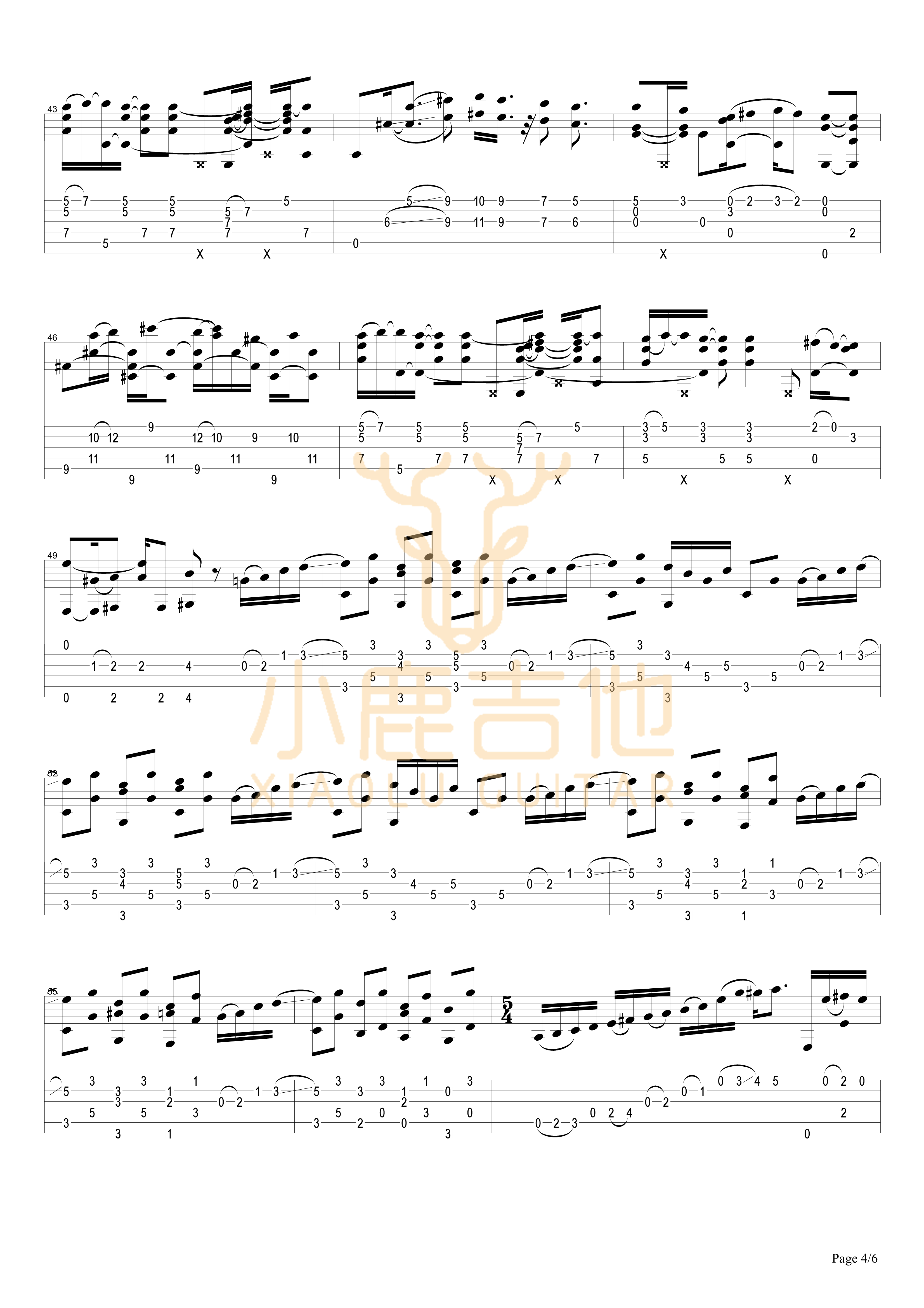 Tommy_Emmanuel_-_Chets_Ramble拇指弹拨吉他六线谱_小鹿吉他制谱
