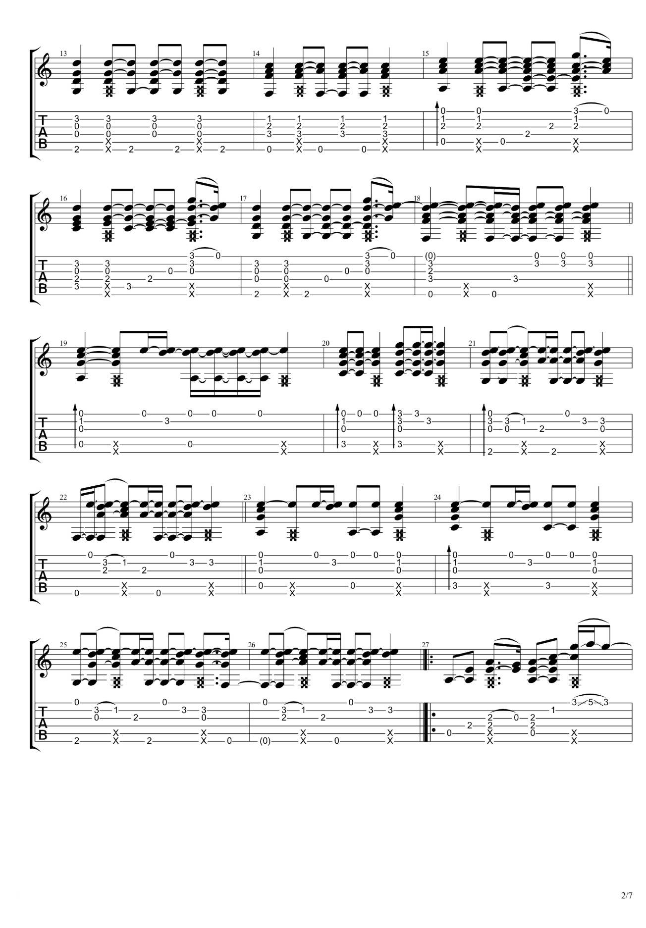 James_Bartholomew_Counting_Stars独奏谱_F调六线谱超清版