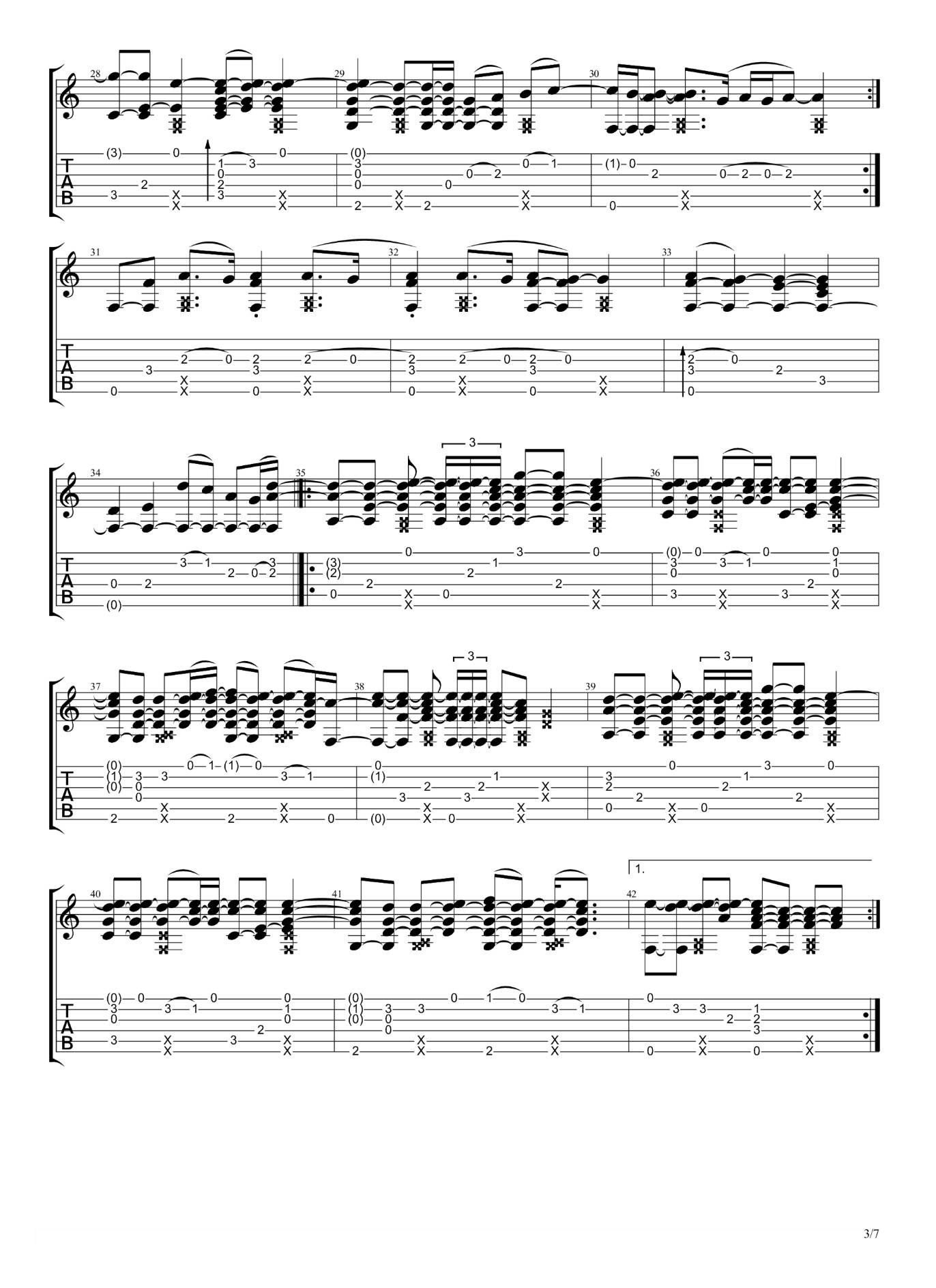 James_Bartholomew_Counting_Stars独奏谱_F调六线谱超清版