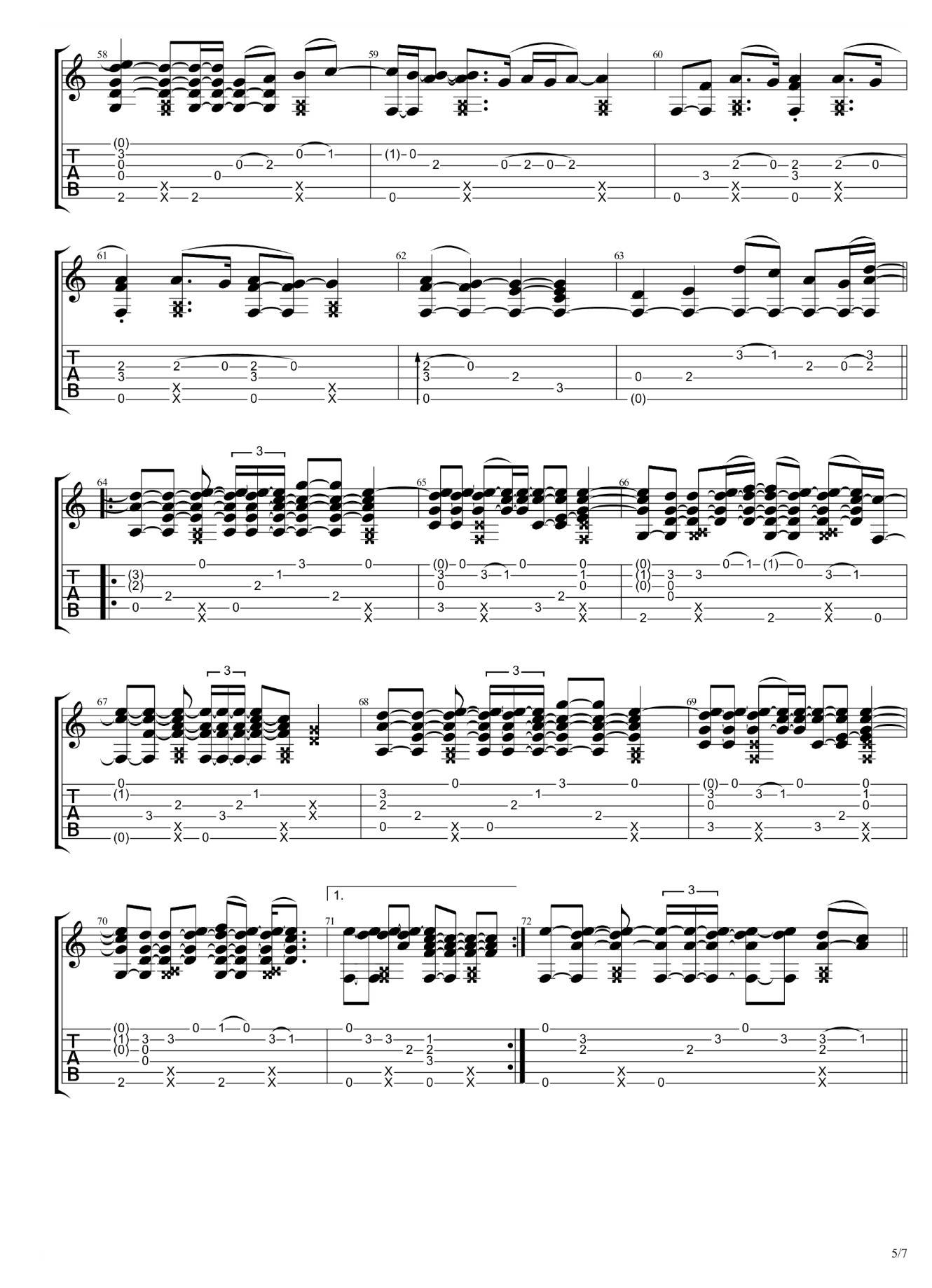 James_Bartholomew_Counting_Stars独奏谱_F调六线谱超清版