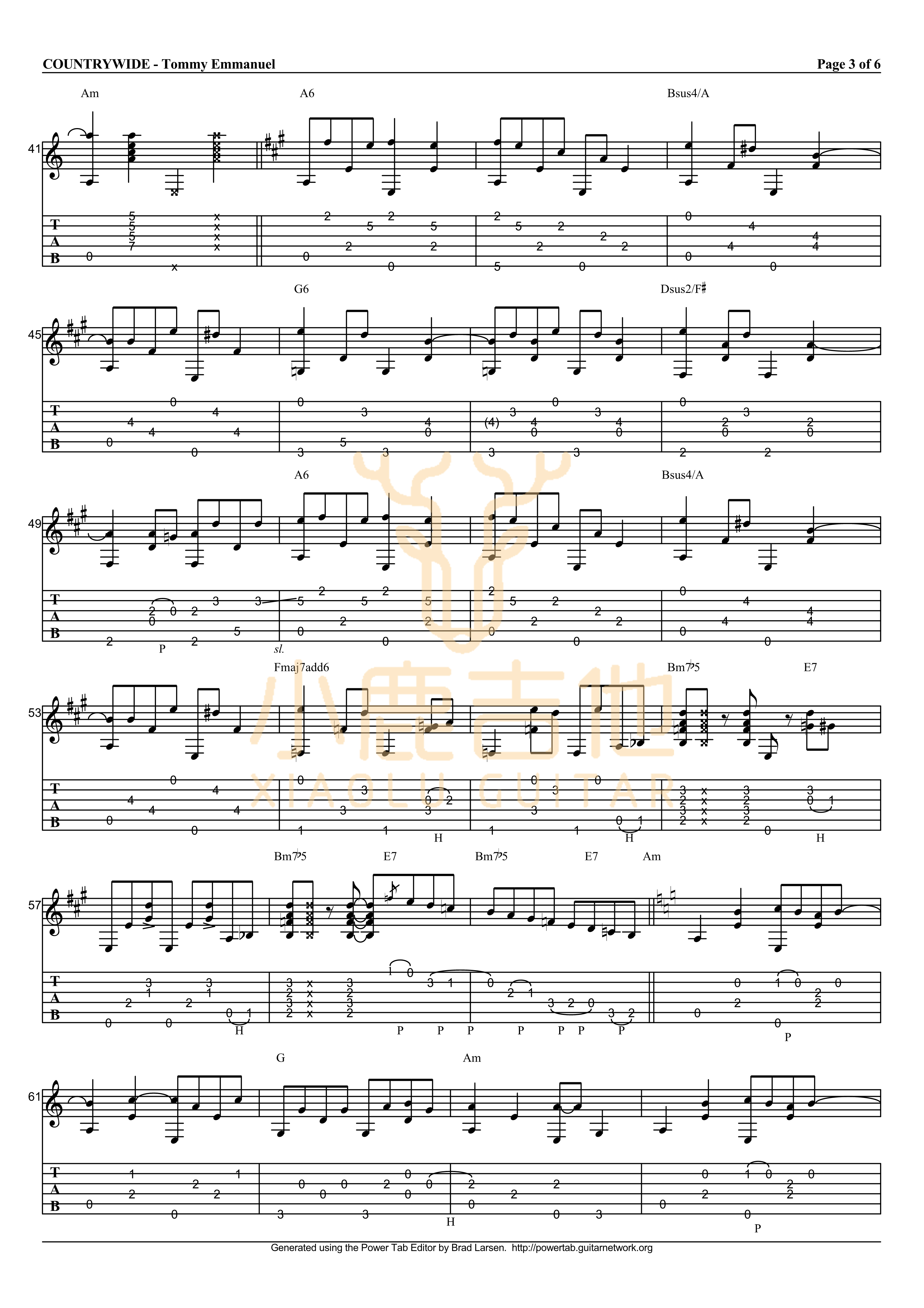 Tommy_Emmanuel_-_Countrywide拇指弹拨吉他六线谱_小鹿吉他制谱