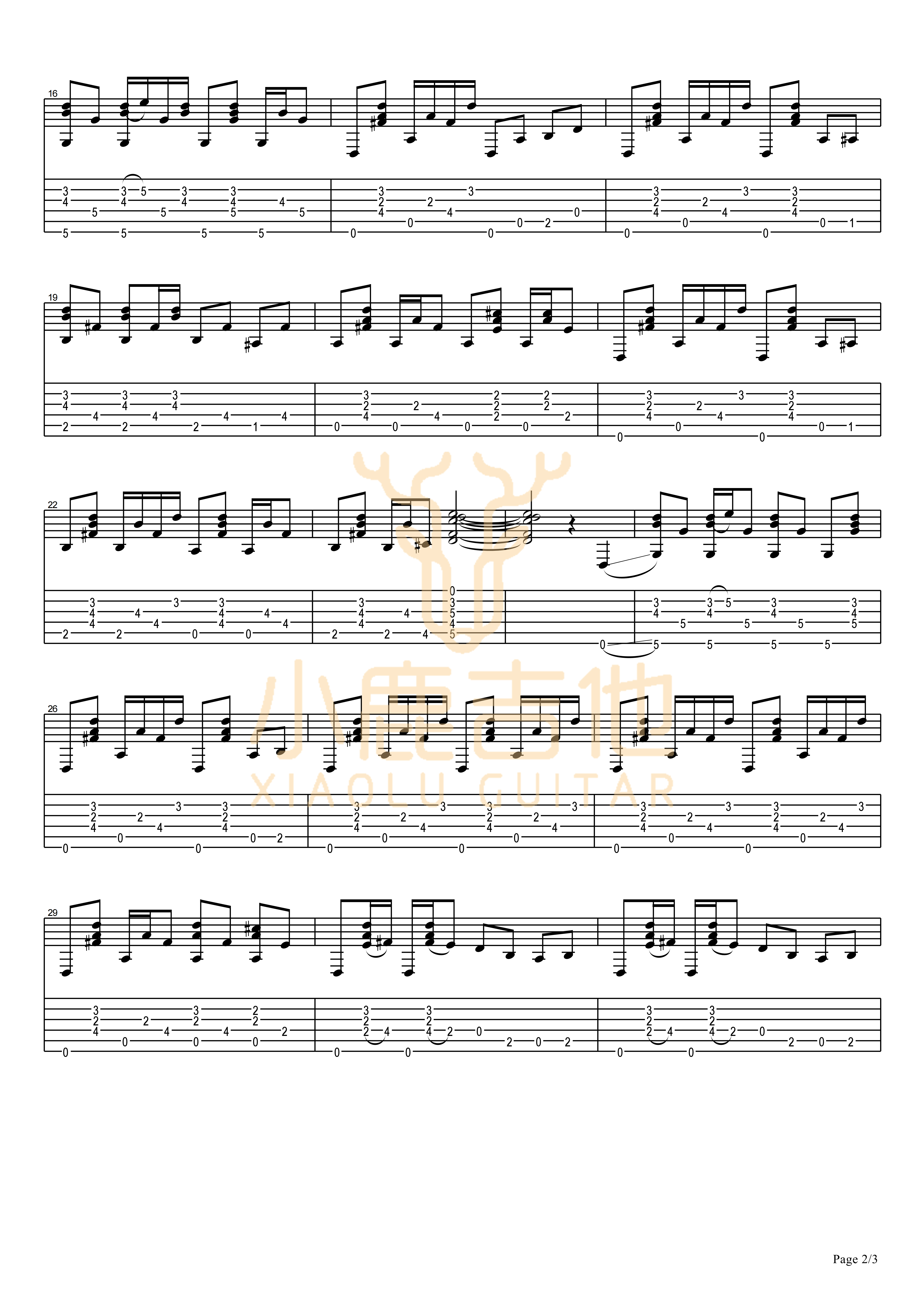 Tommy_Emmanuel-Do_I_Ever_Cross_Your_Mind拇指弹拨吉他六线谱_小鹿吉他制谱