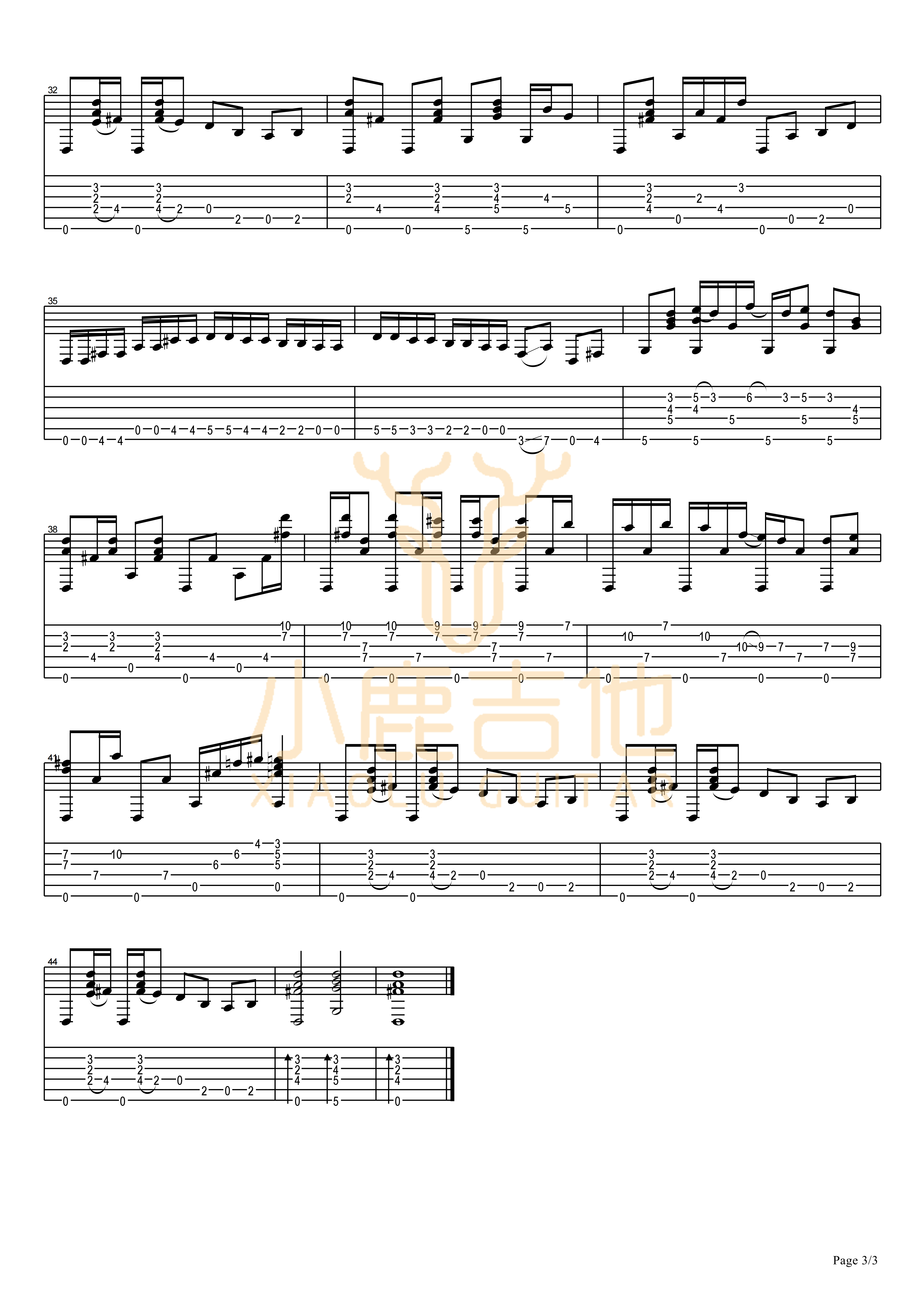 Tommy_Emmanuel-Do_I_Ever_Cross_Your_Mind拇指弹拨吉他六线谱_小鹿吉他制谱