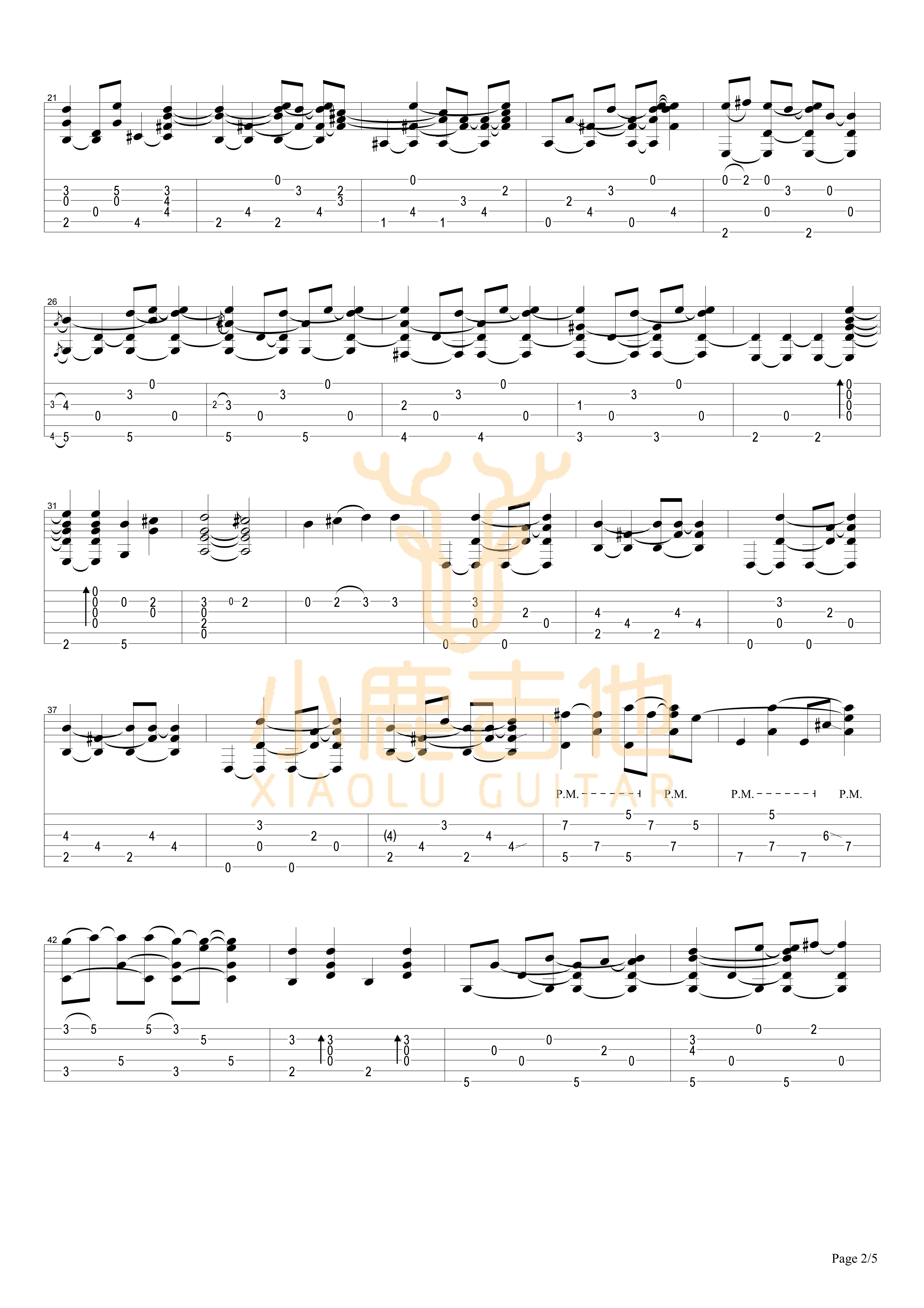 Tommy_Emmanuel_-_Halfway_Home拇指弹拨吉他六线谱_小鹿吉他制谱