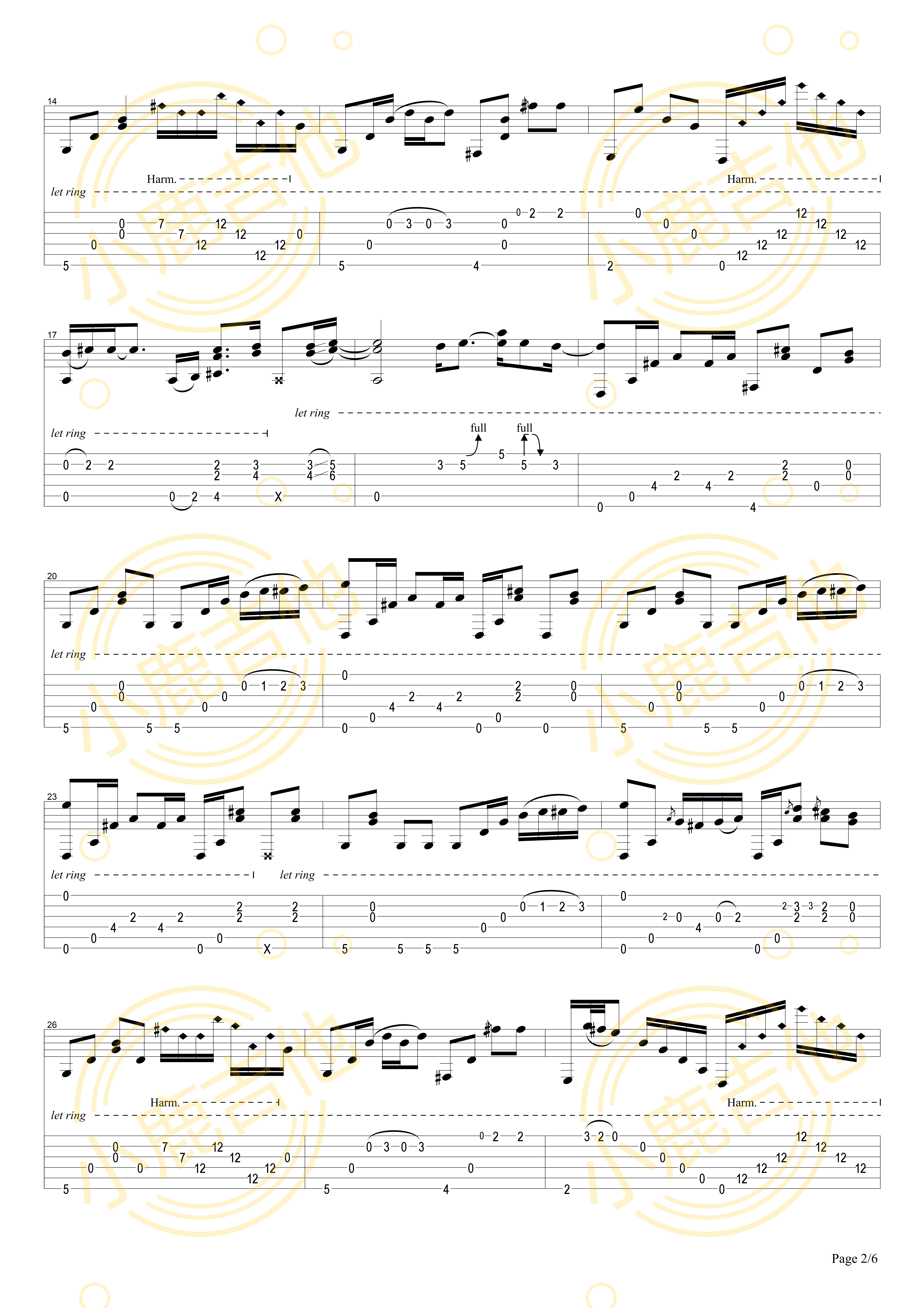 Tommy_Emmanuel_-_Imagine_Live_On_Youtube拇指弹拨吉他六线谱_小鹿吉他制谱