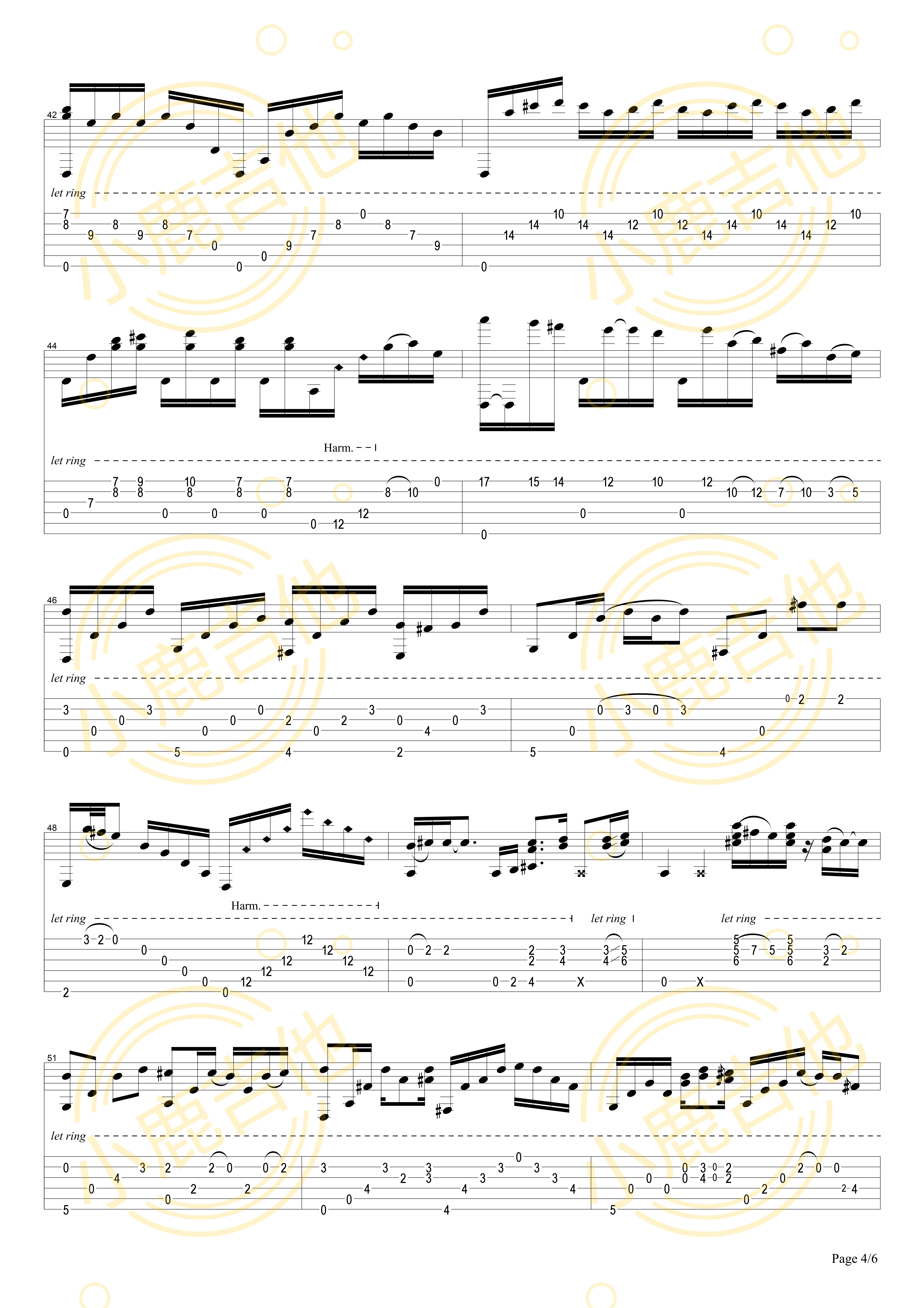 Tommy_Emmanuel_-_Imagine_Live_On_Youtube拇指弹拨吉他六线谱_小鹿吉他制谱