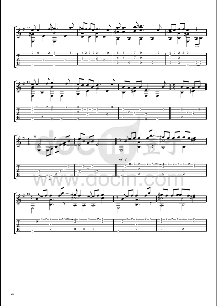 Herman's_Hermits_No_Milk_Today独奏谱_原调六线谱