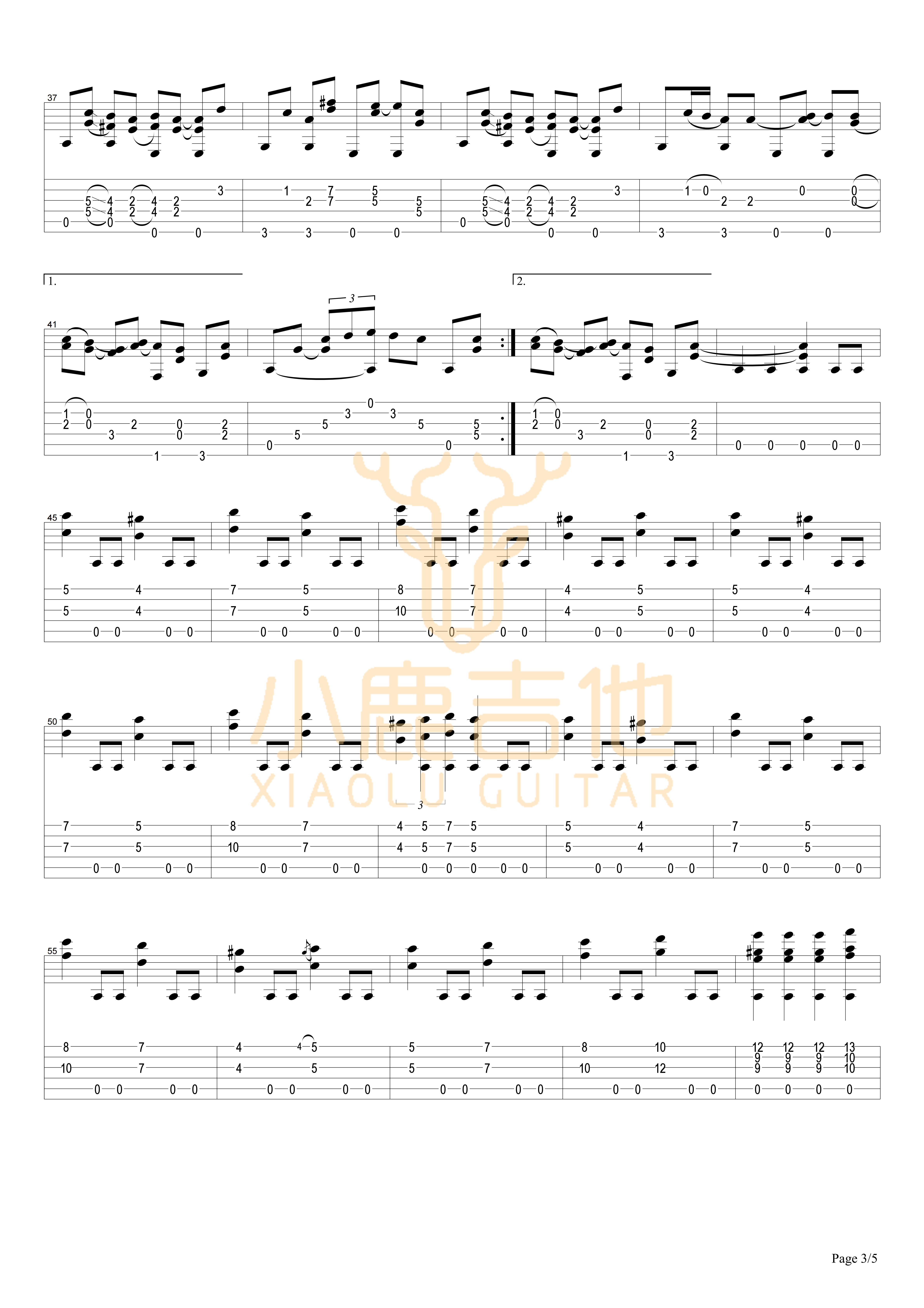 Old_Town-Tommy_Emmanuel拇指弹拨吉他六线谱
