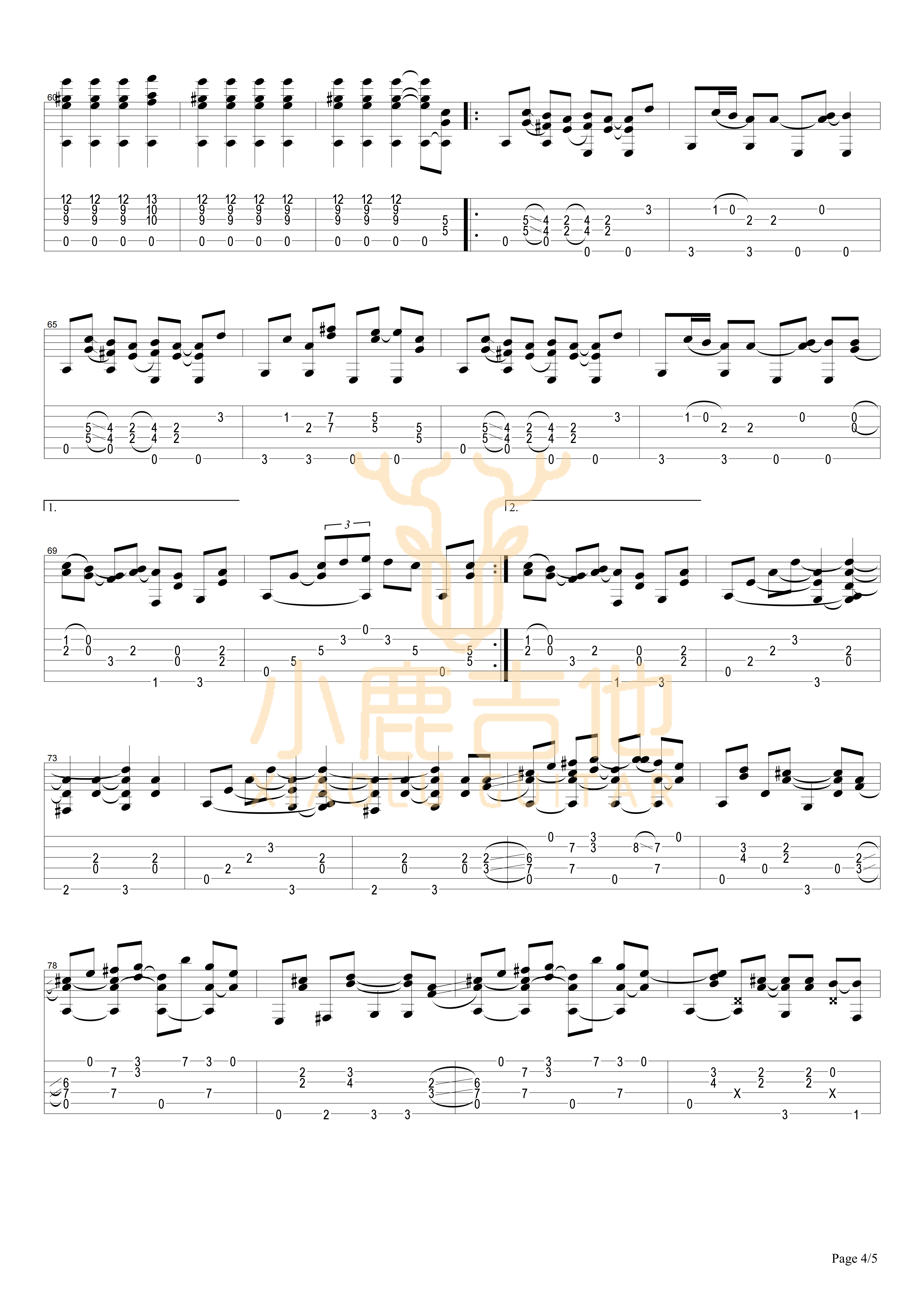 Old_Town-Tommy_Emmanuel拇指弹拨吉他六线谱