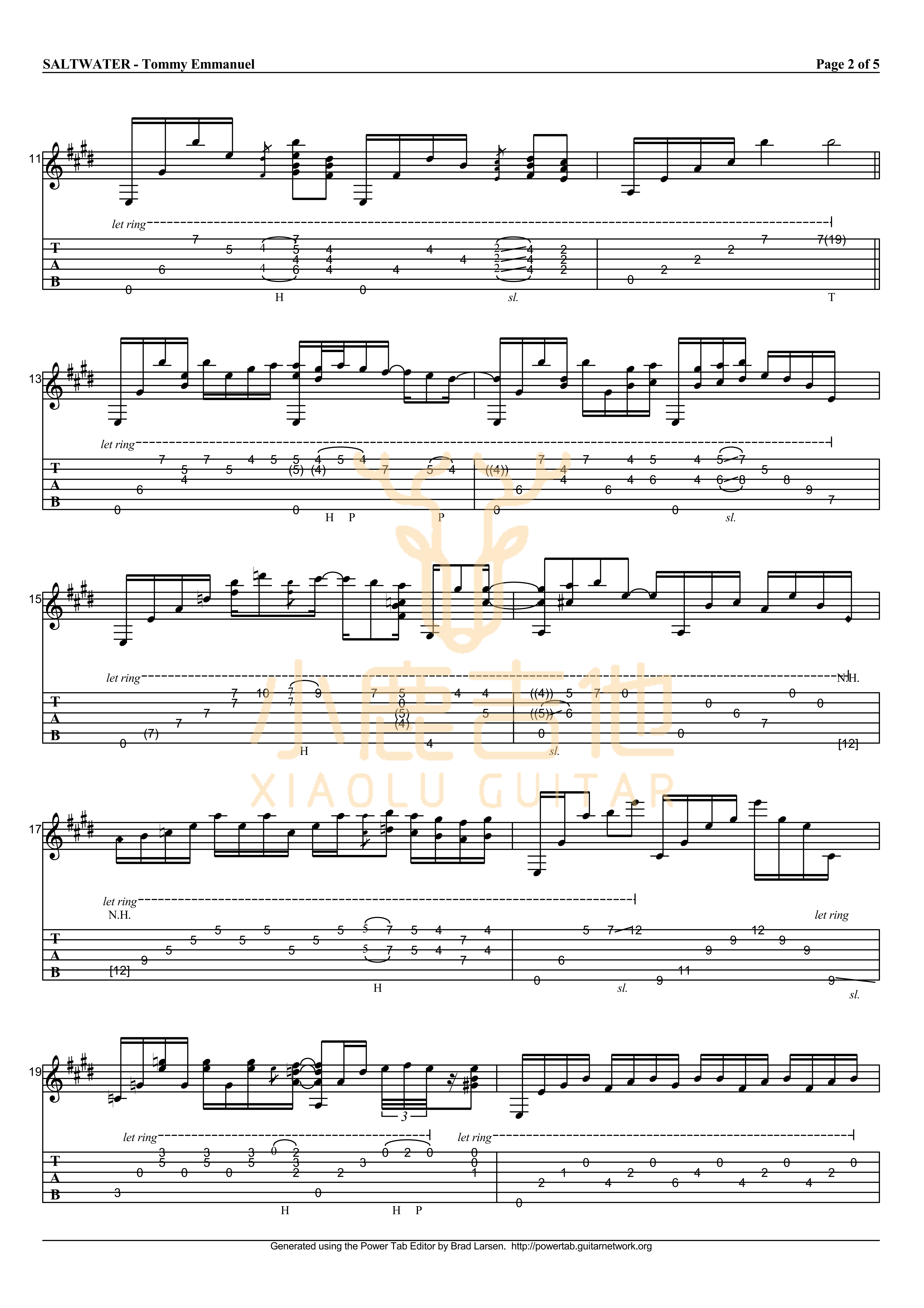 Saltwater-Tommy_Emmanuel拇指弹拨吉他六线谱