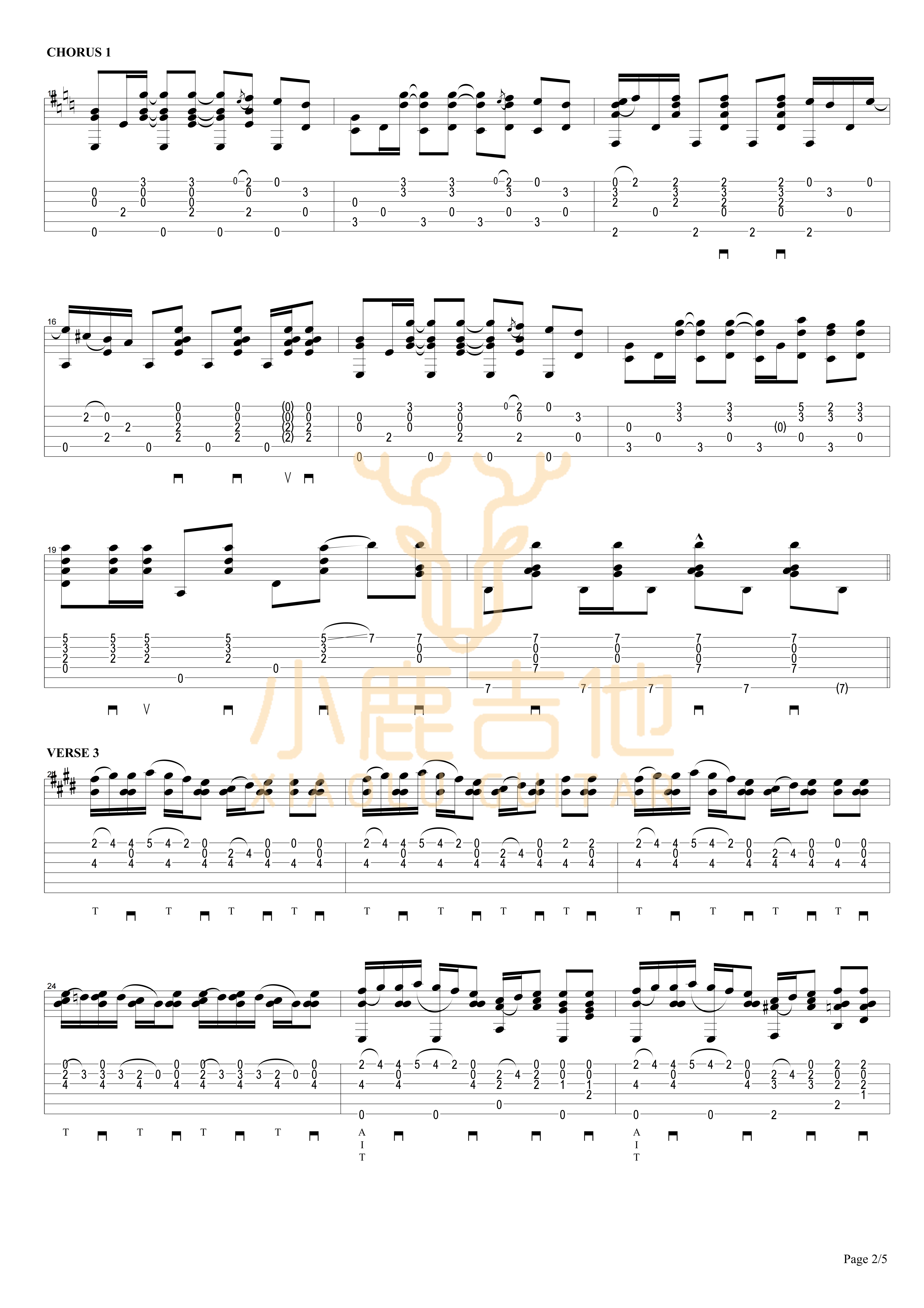 THE_JOLLY_SWAGMAN-Tommy_Emmanuel拇指弹拨吉他六线谱