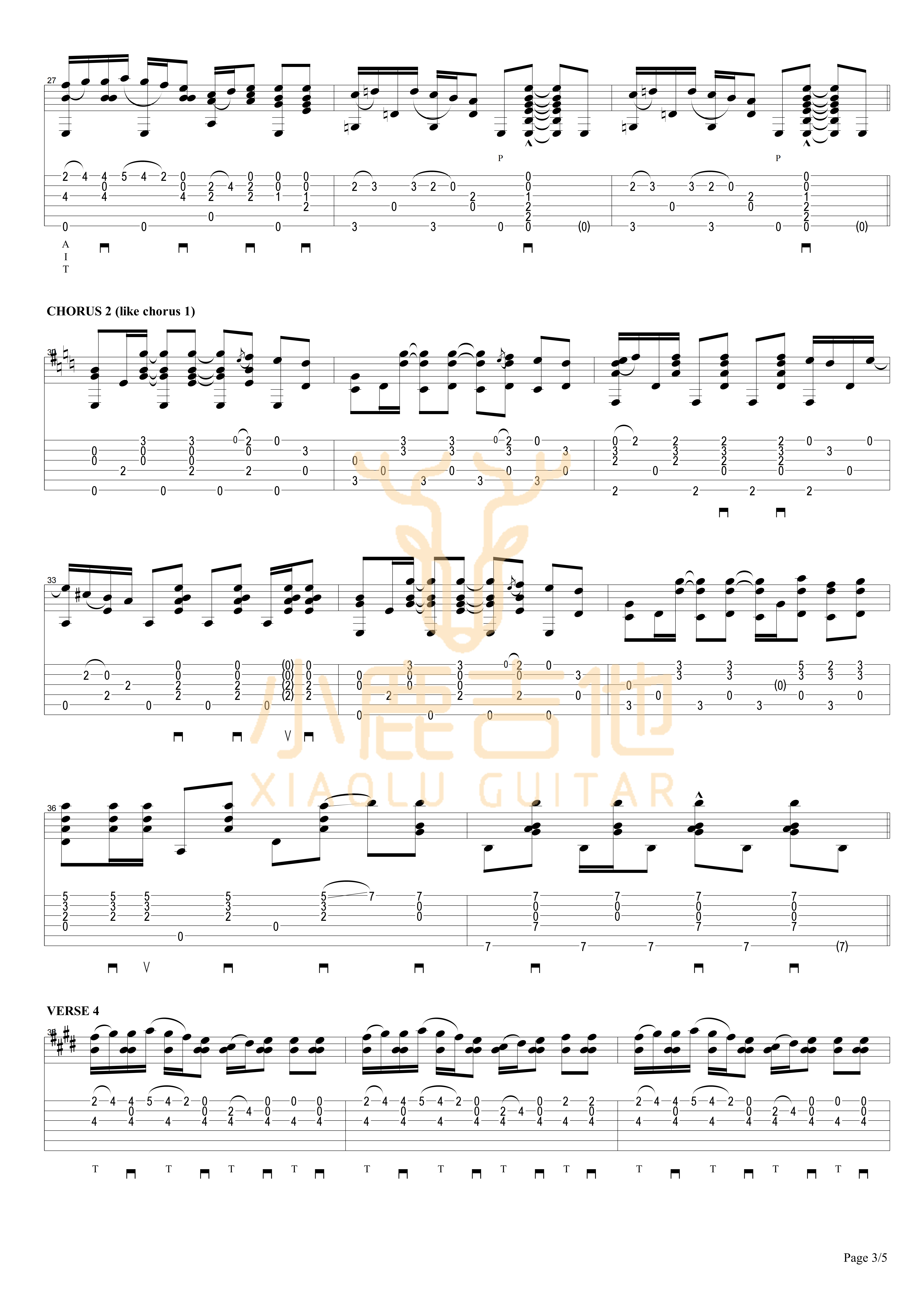 THE_JOLLY_SWAGMAN-Tommy_Emmanuel拇指弹拨吉他六线谱