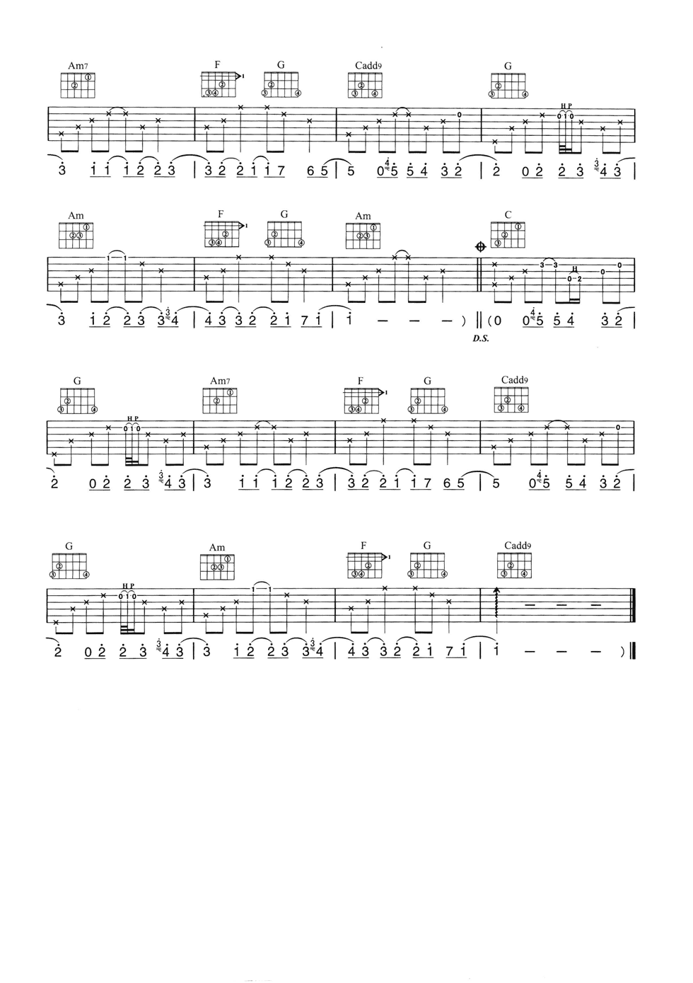 Michael_Learns_To_Roc_Take_Me_To_Your_Heart吉他六线谱G调