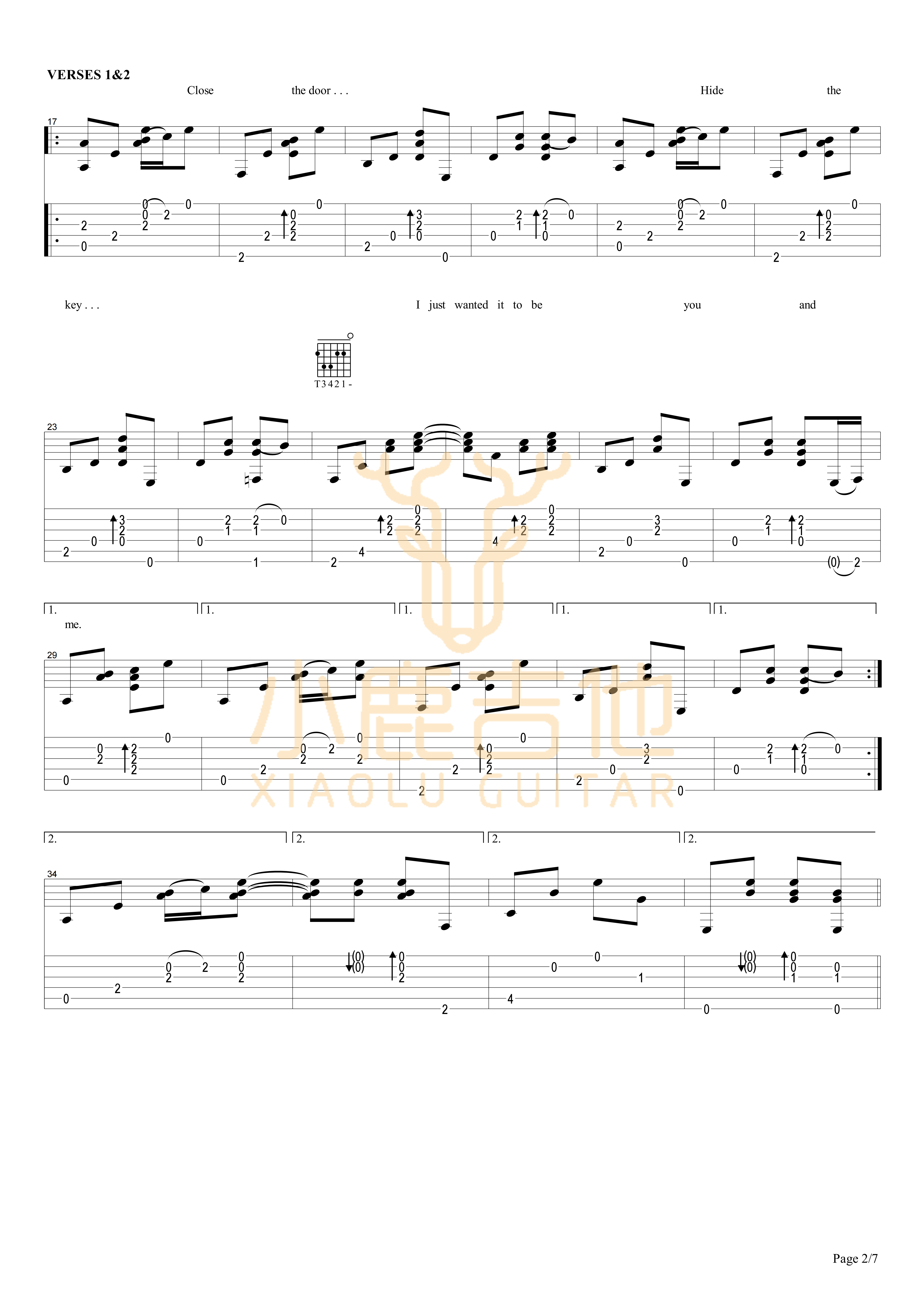 Together_Alone-Tommy_Emmanuel拇指弹拨吉他六线谱