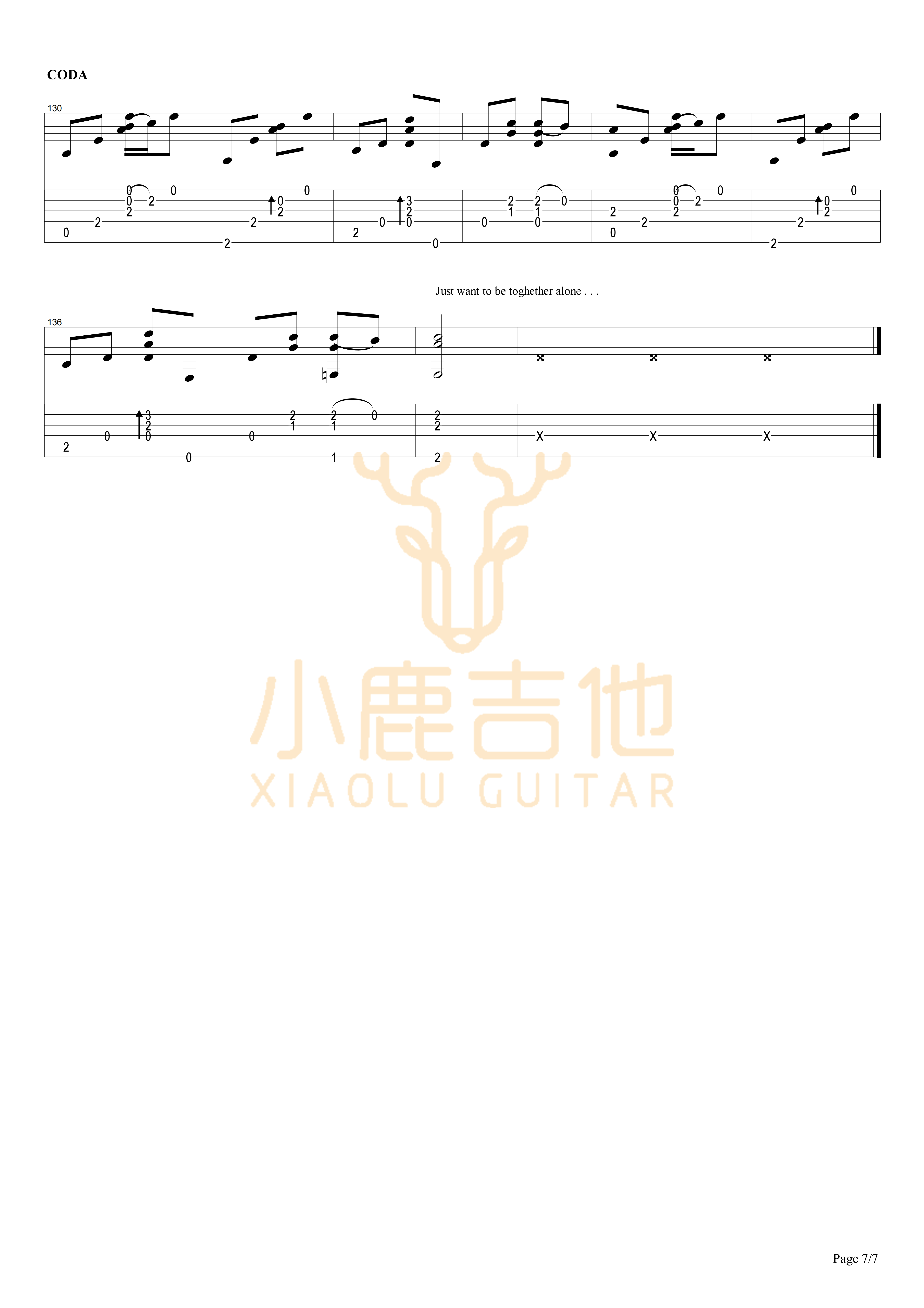 Together_Alone-Tommy_Emmanuel拇指弹拨吉他六线谱