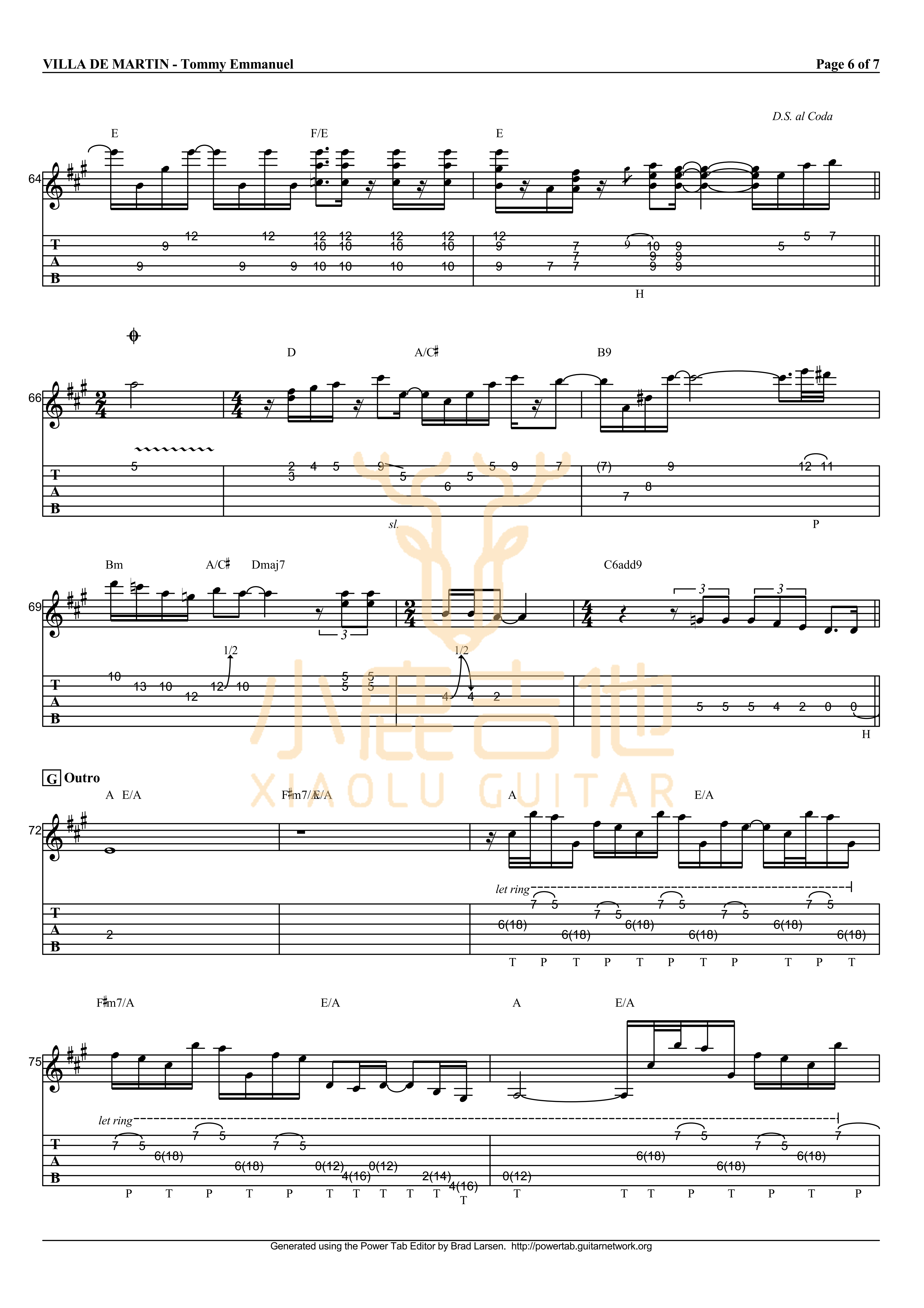 Villa_de_Martin-Tommy_Emmanuel拇指弹拨吉他六线谱