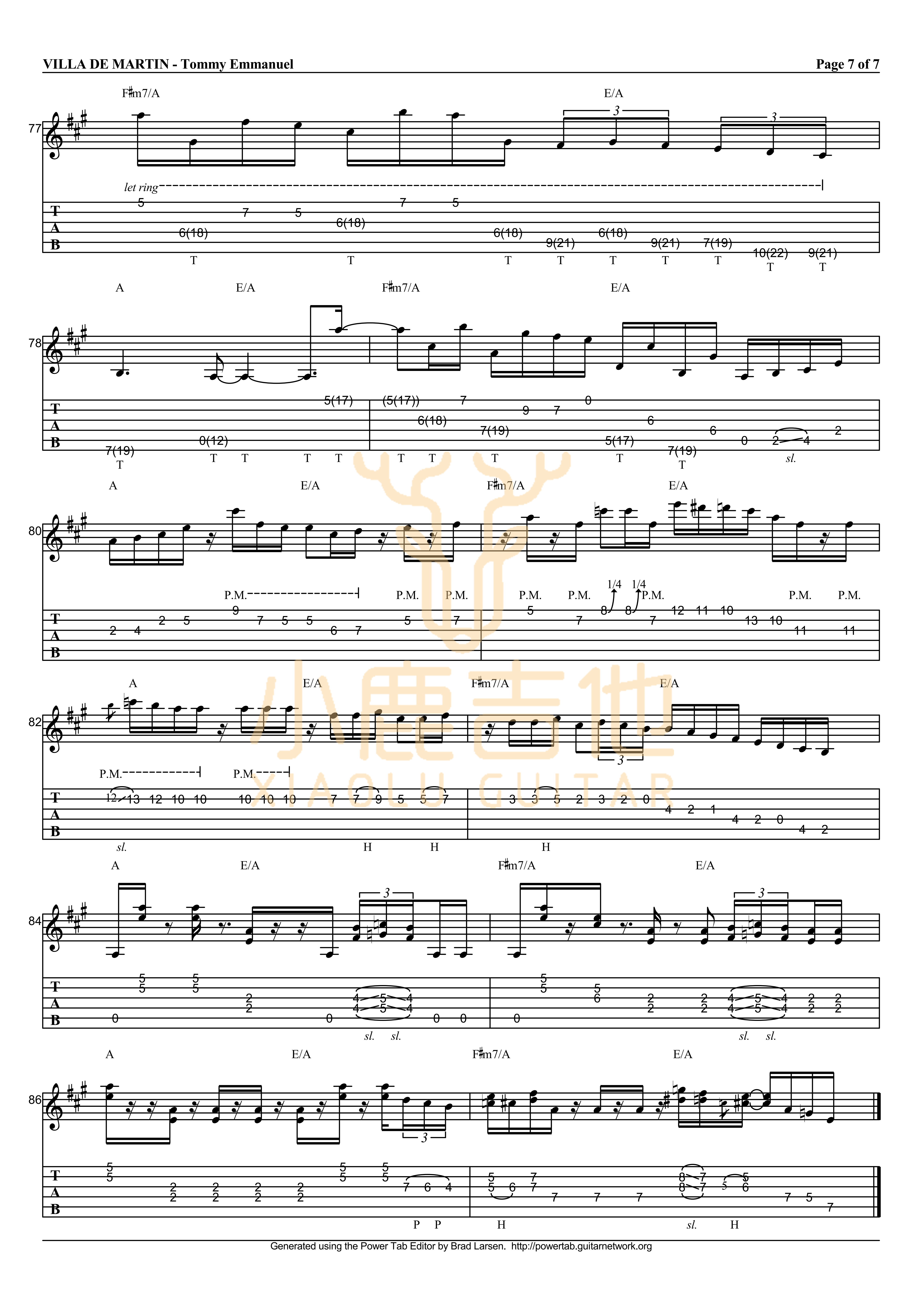 Villa_de_Martin-Tommy_Emmanuel拇指弹拨吉他六线谱