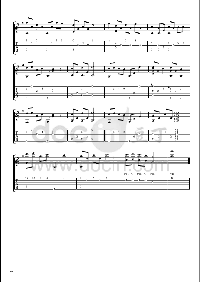 火影忍者插曲_悲伤曲独奏谱_原调六线谱_豆丁网编配
