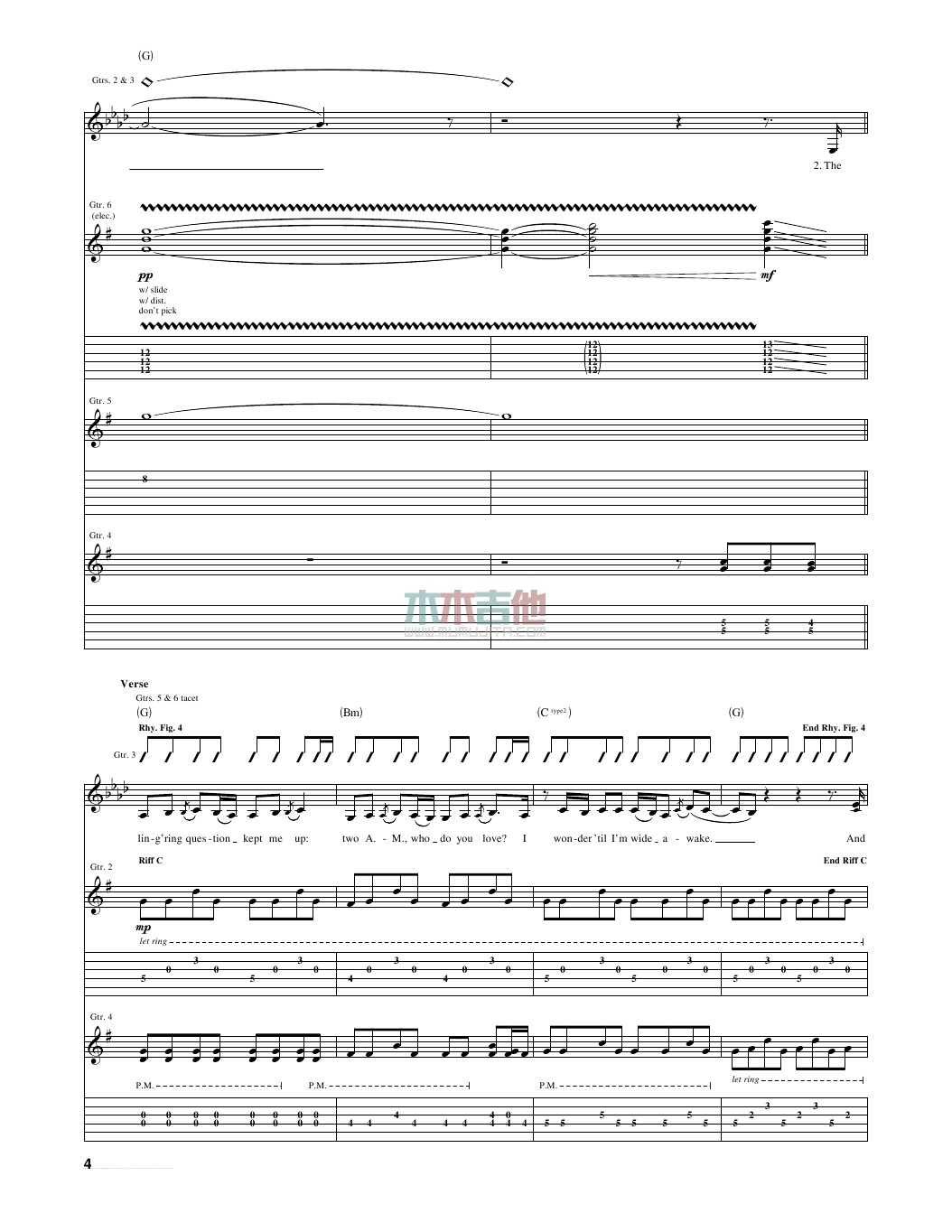 Taylor_Swift_enchanted独奏谱原调_木木吉他弹唱伴奏六线谱