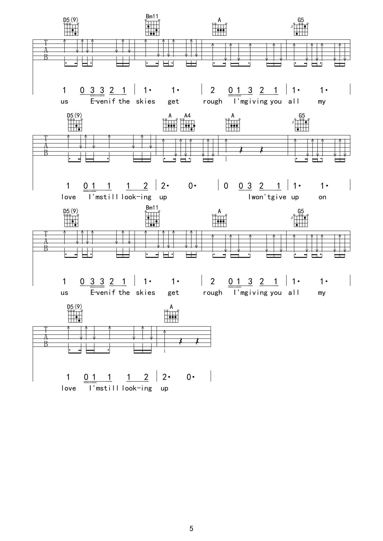 Jason_Mraz_i_wont_give_up吉他六线谱E调_弹唱伴奏六线谱