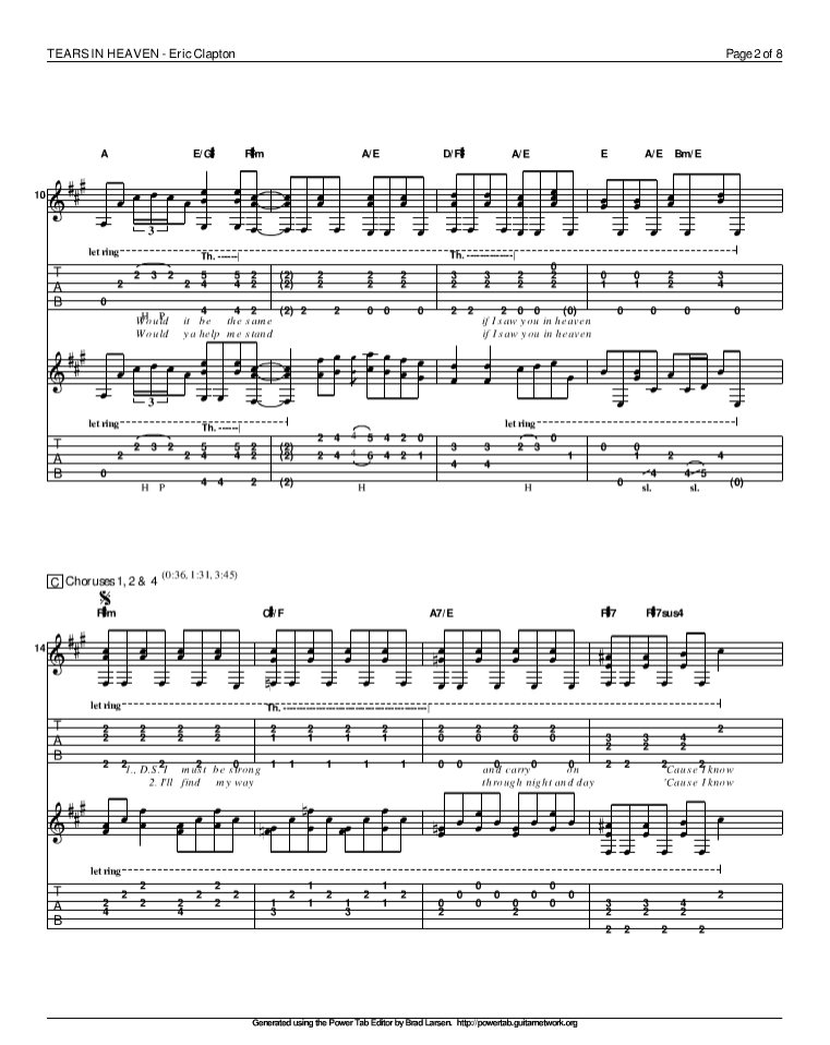 Eric_Clapton_泪洒天堂独奏谱_原调六线谱精选版
